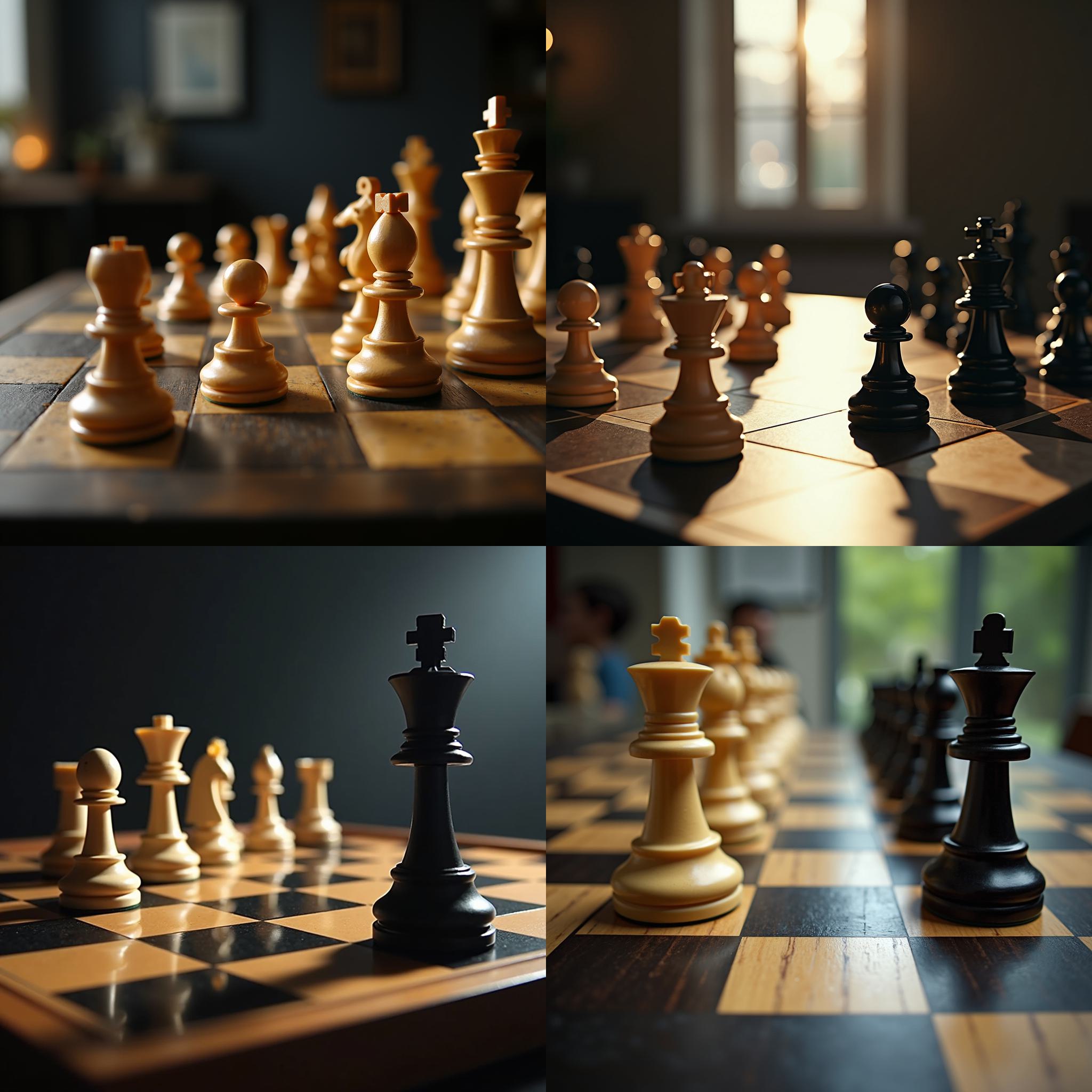 A chessboard halfway through a game