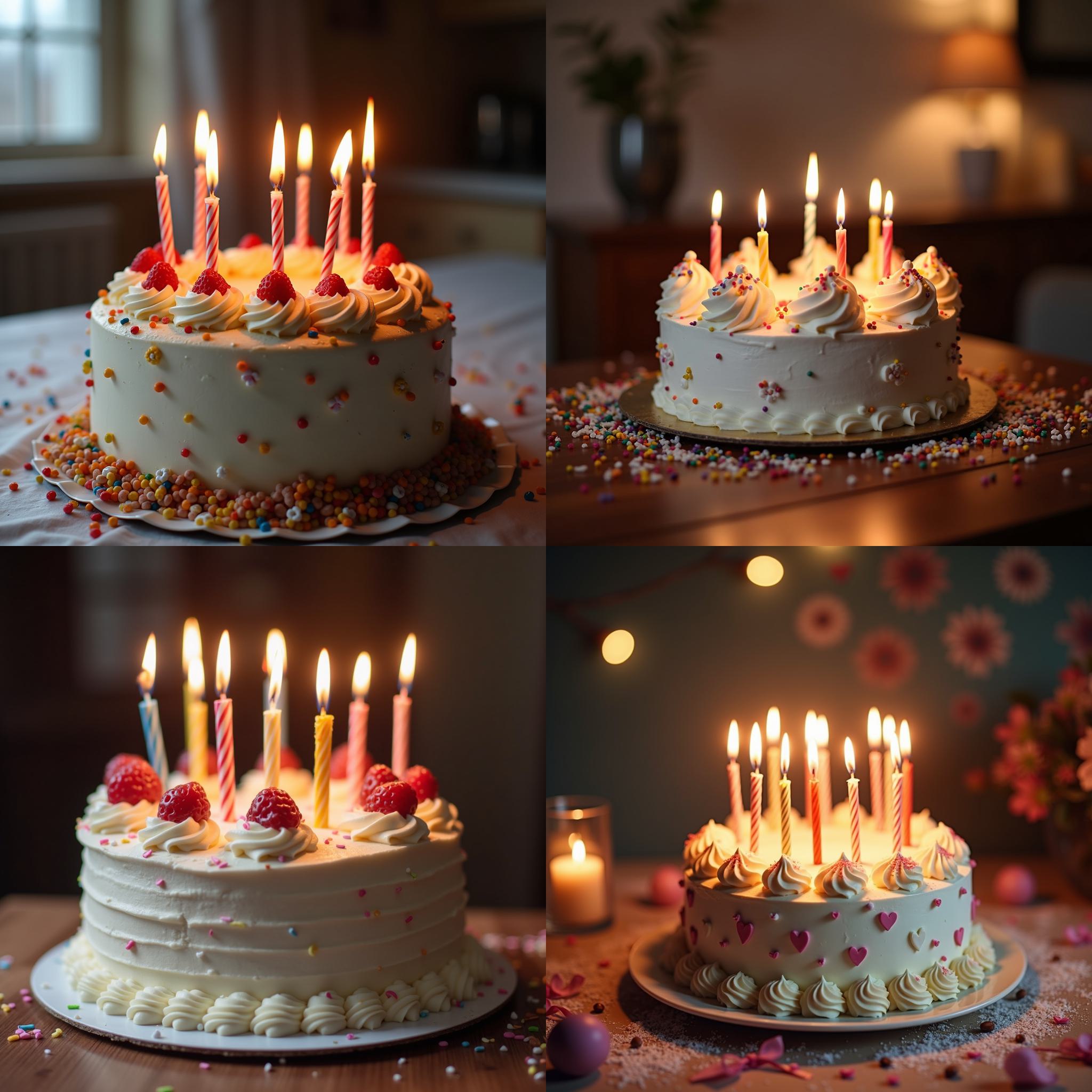 A birthday cake after making a wish