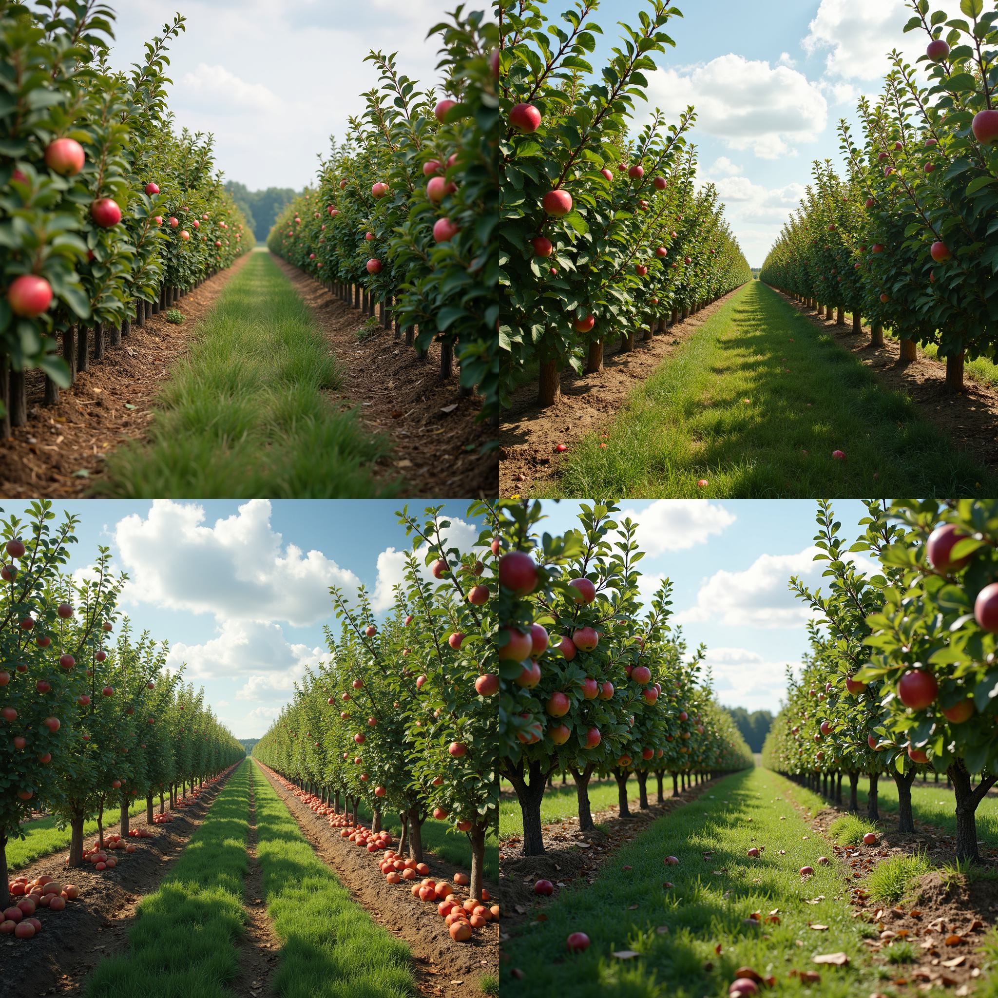 An apple orchard after harvesting is over