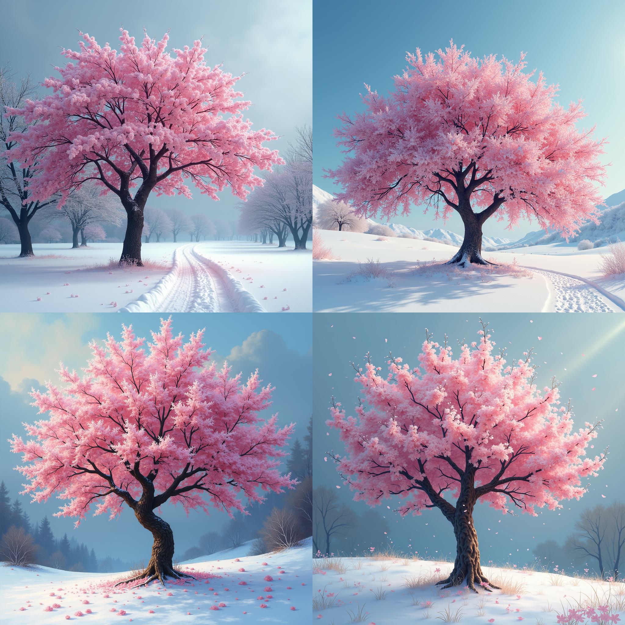 A cherry tree in winter