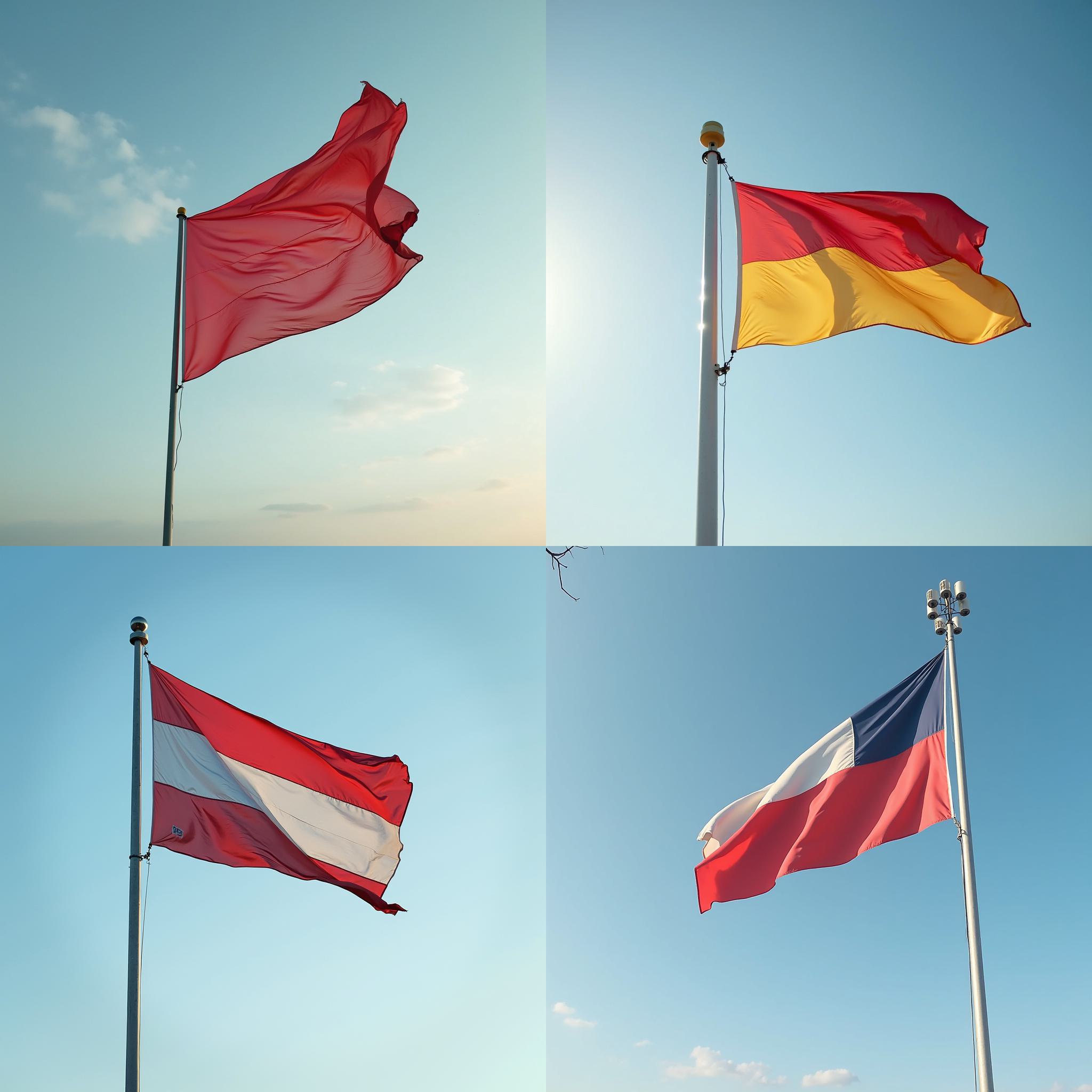 A flag on a pole on a windy day