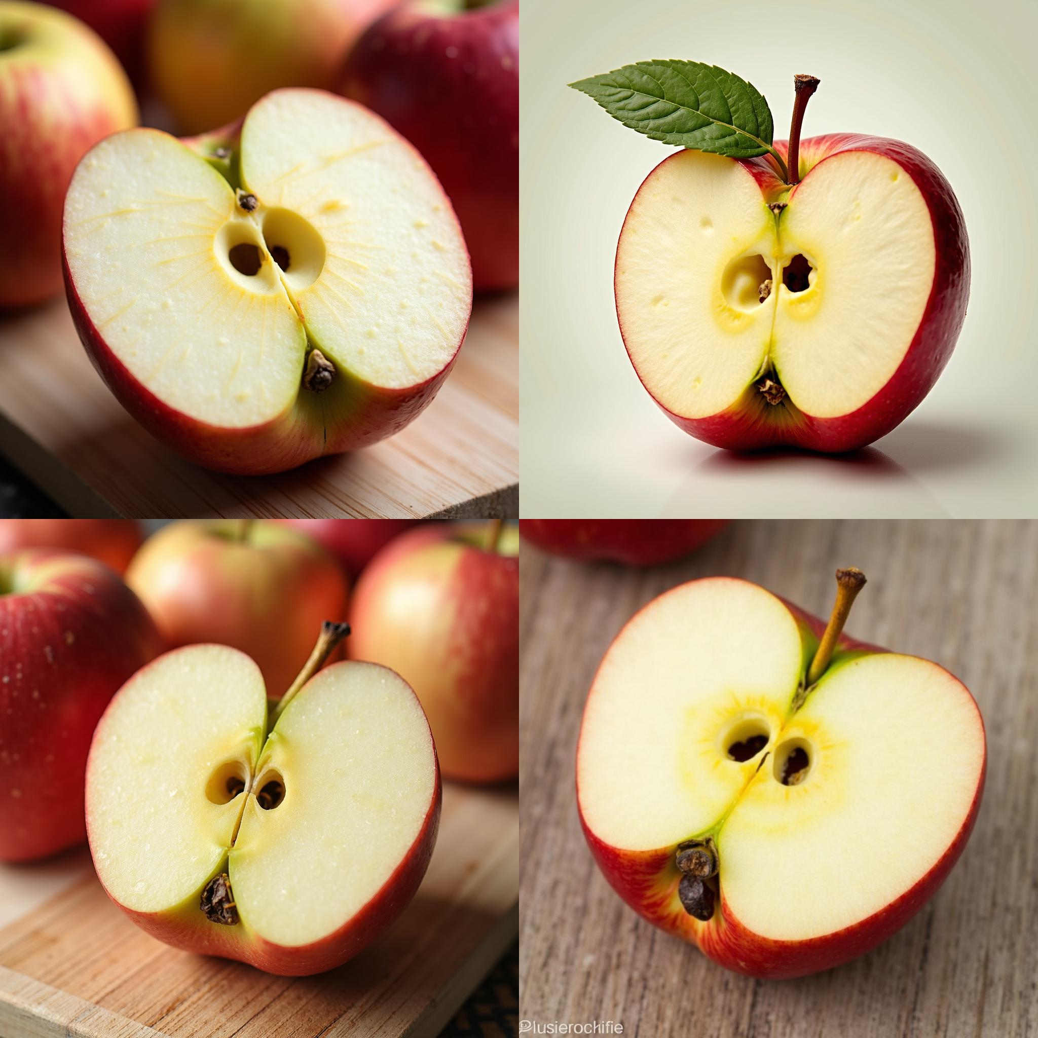 A freshly cut apple slice