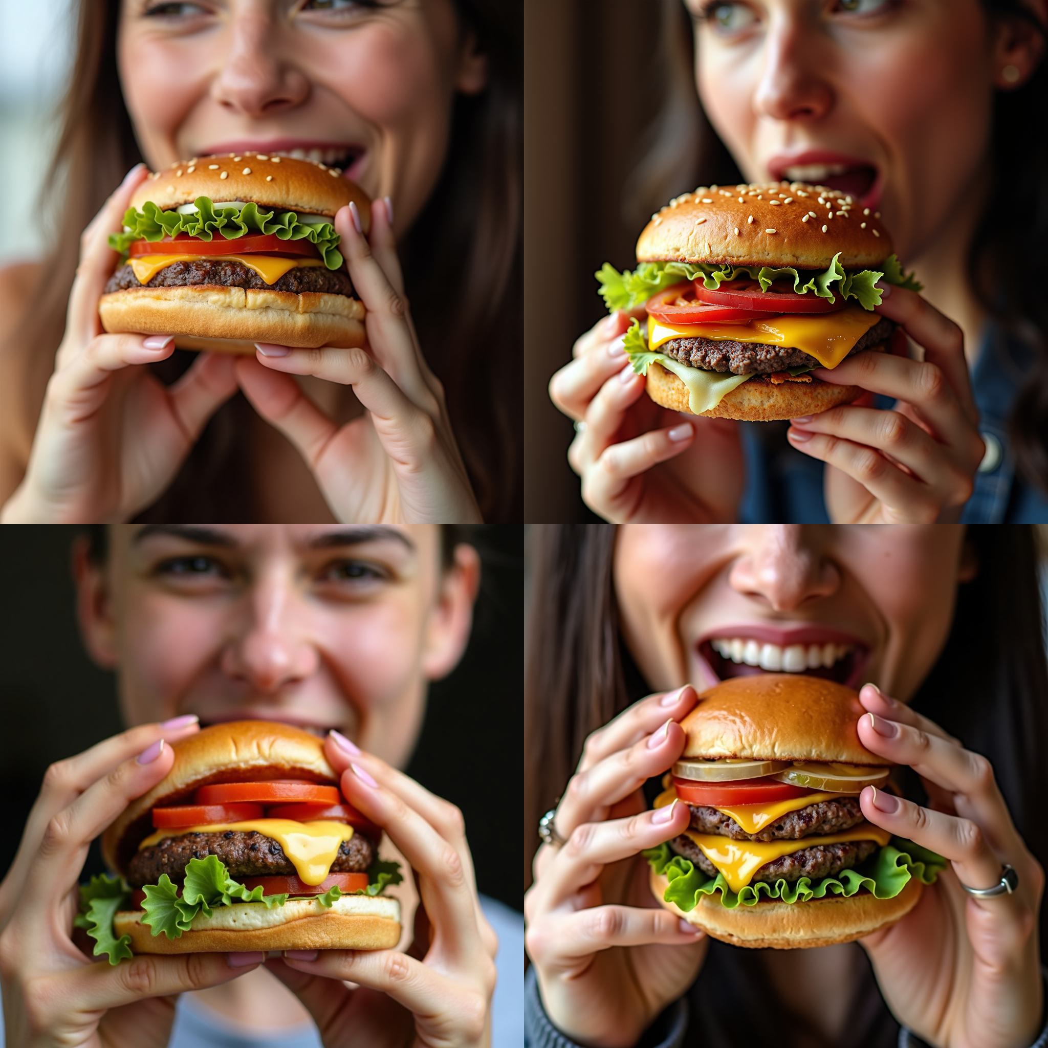 A person eating a burger