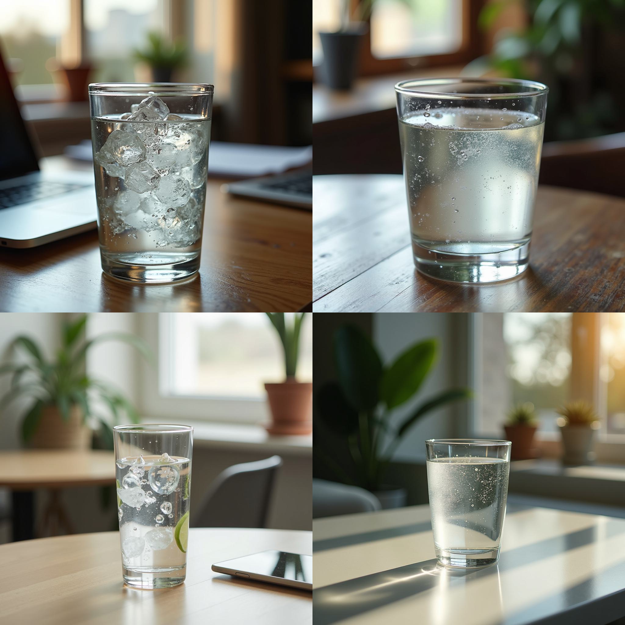 A glass of water placed on a table