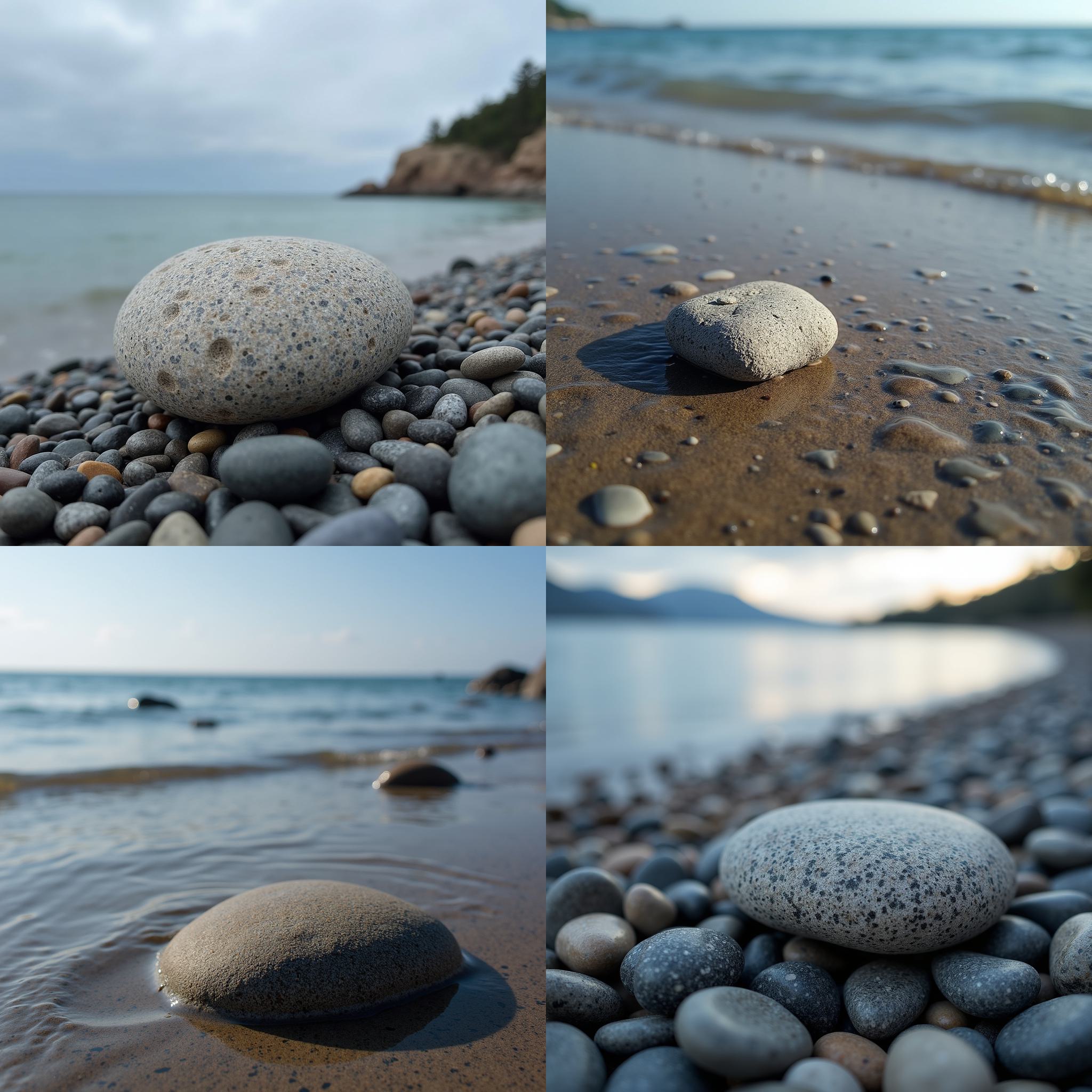 A pebble near the water