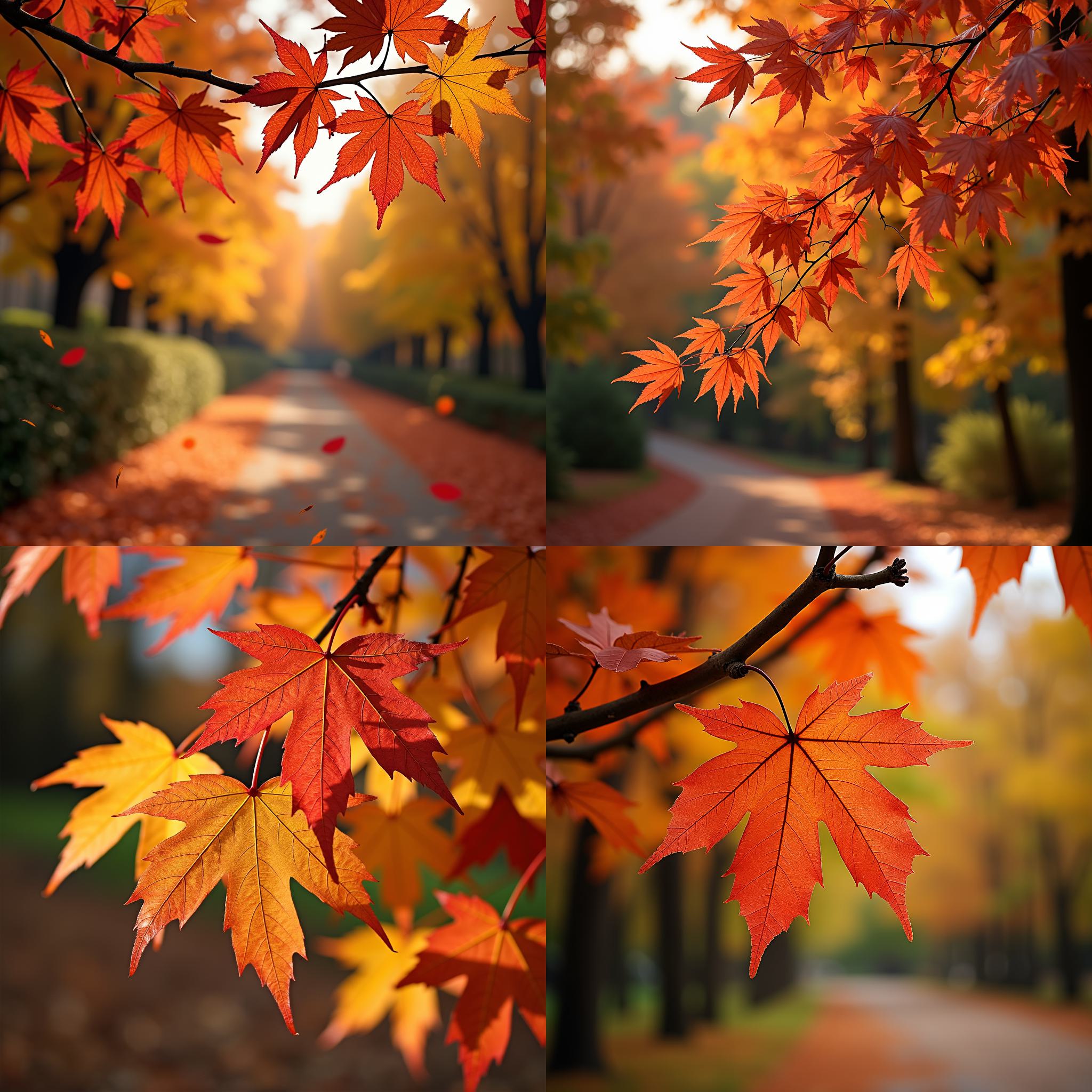 Maple leaves during autumn