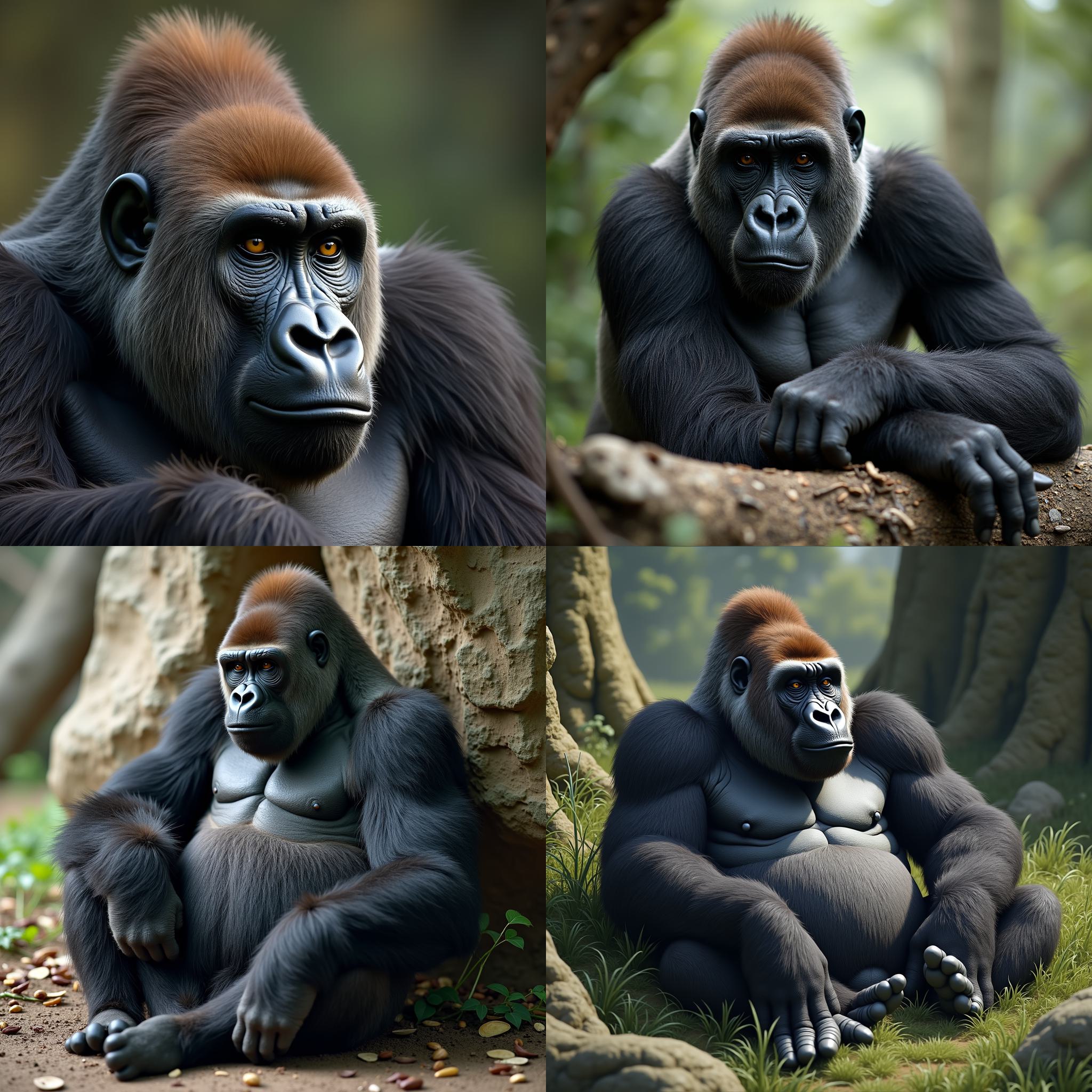 A resting gorilla