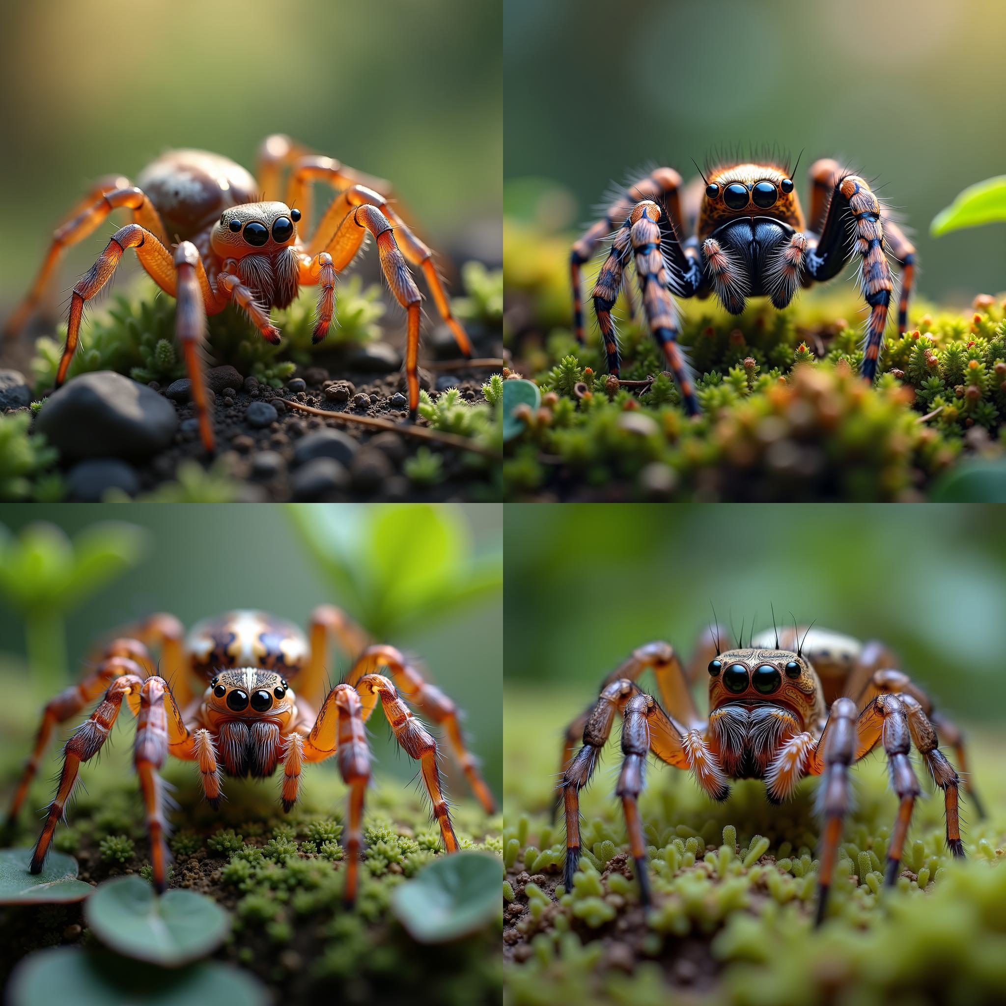 A spider exploring its surroundings