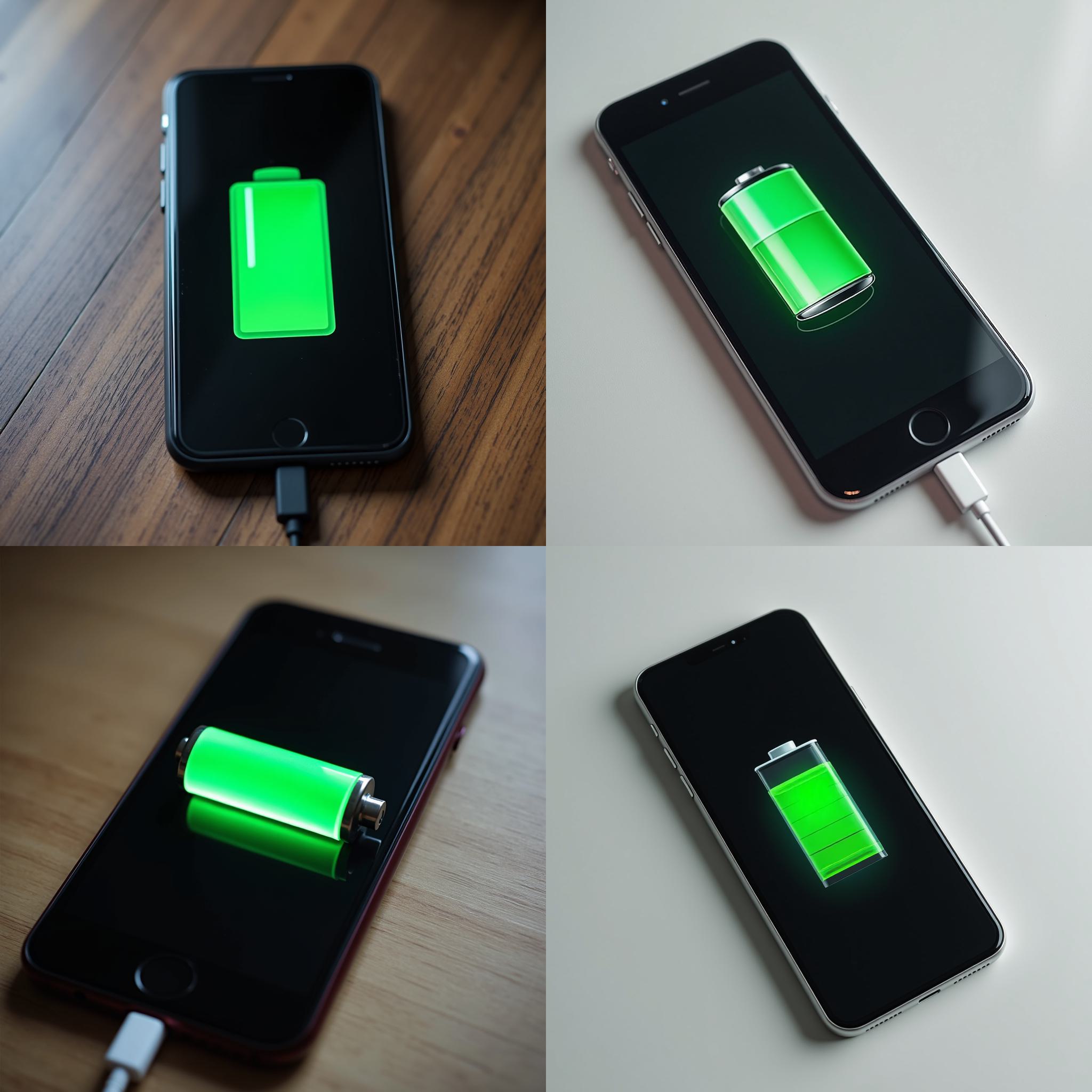 A phone with a fully charged battery