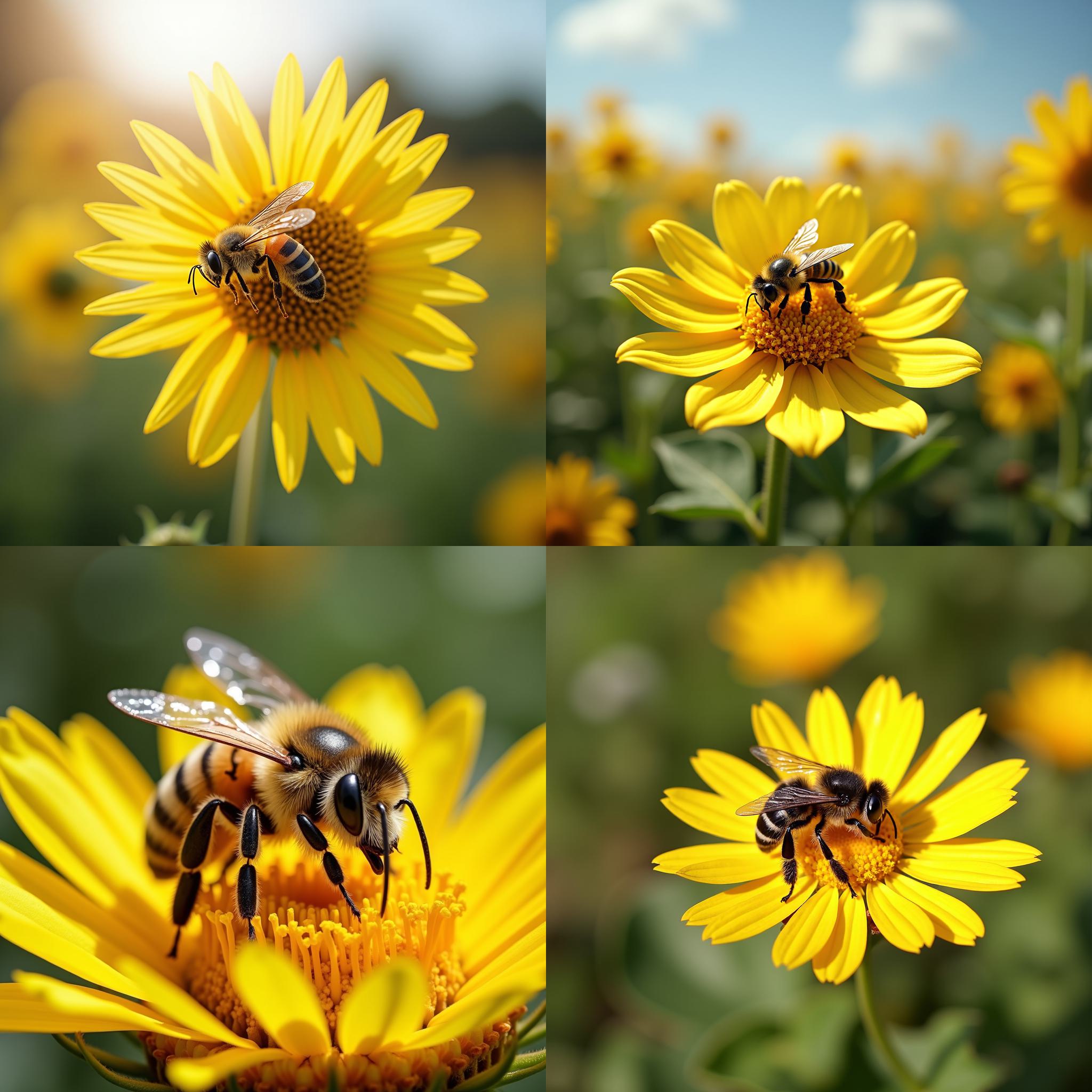 A bee on a sunny day