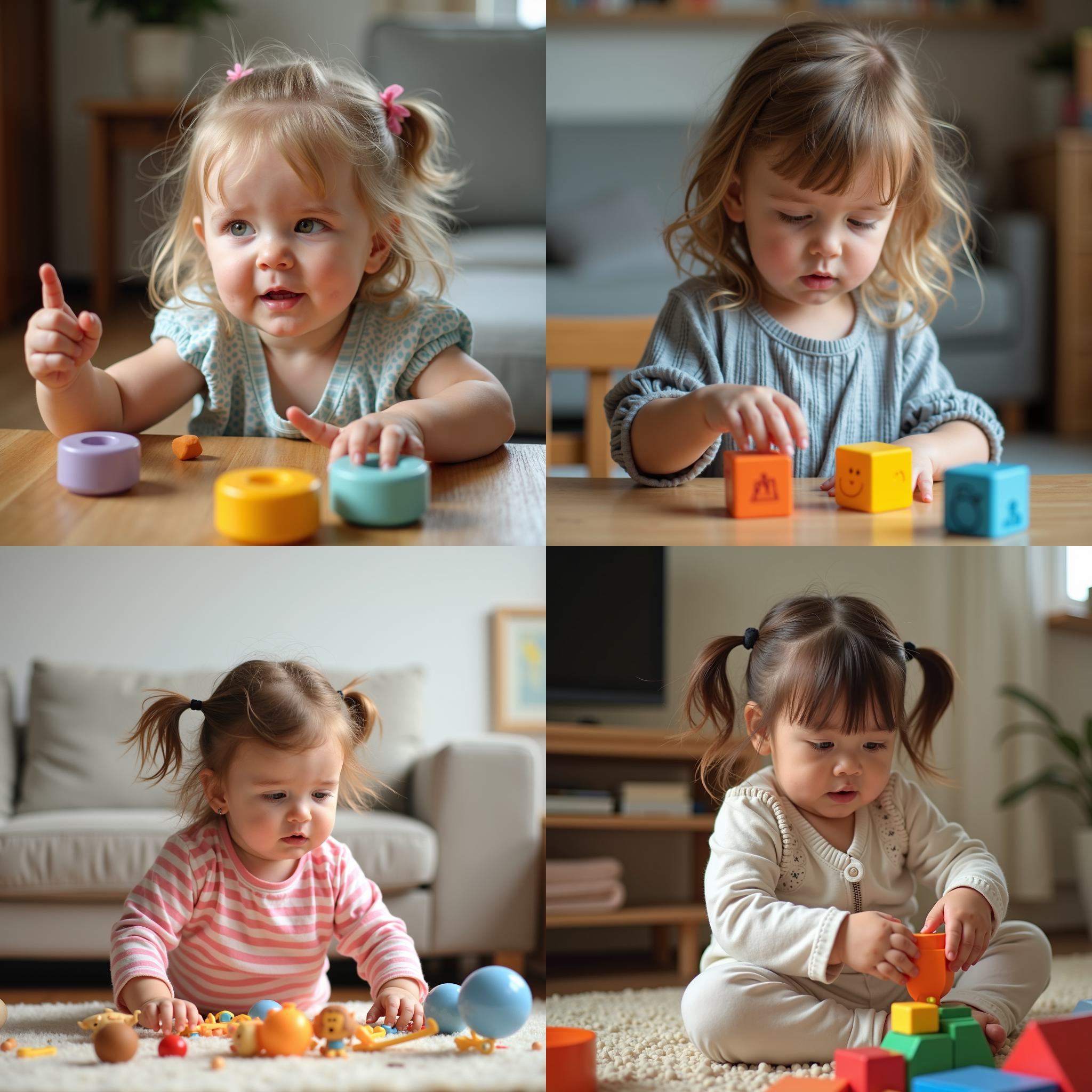 A child's reaction to her parent taking her toys away