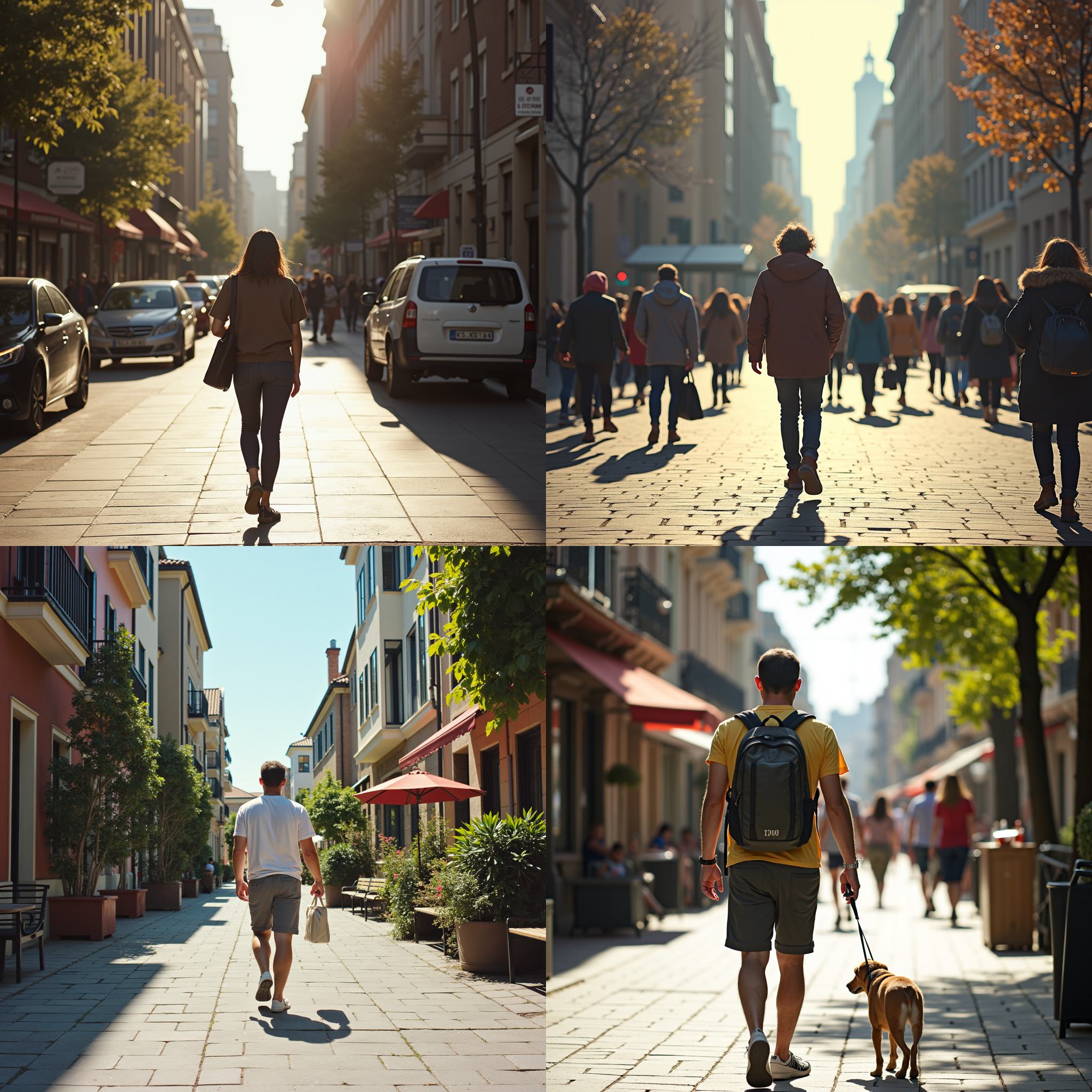 A pedestrian on a sunny day