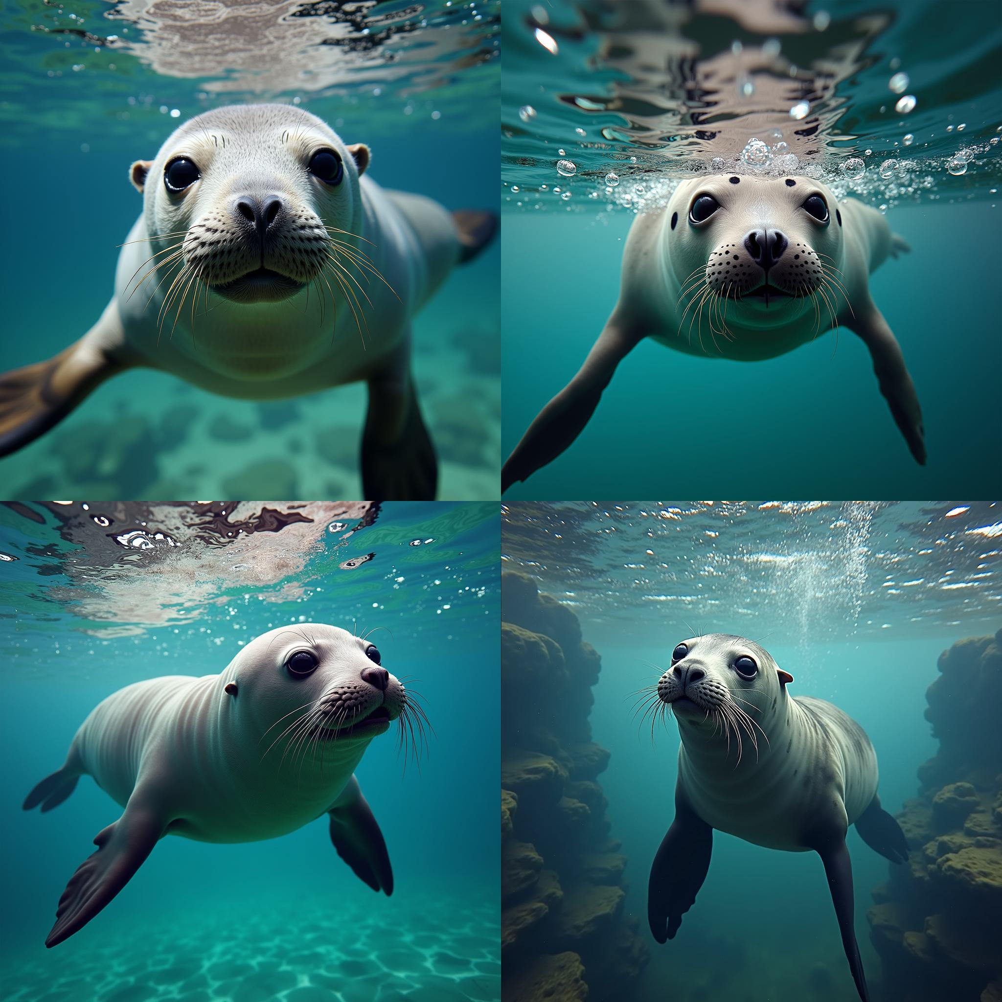 A swimming seal