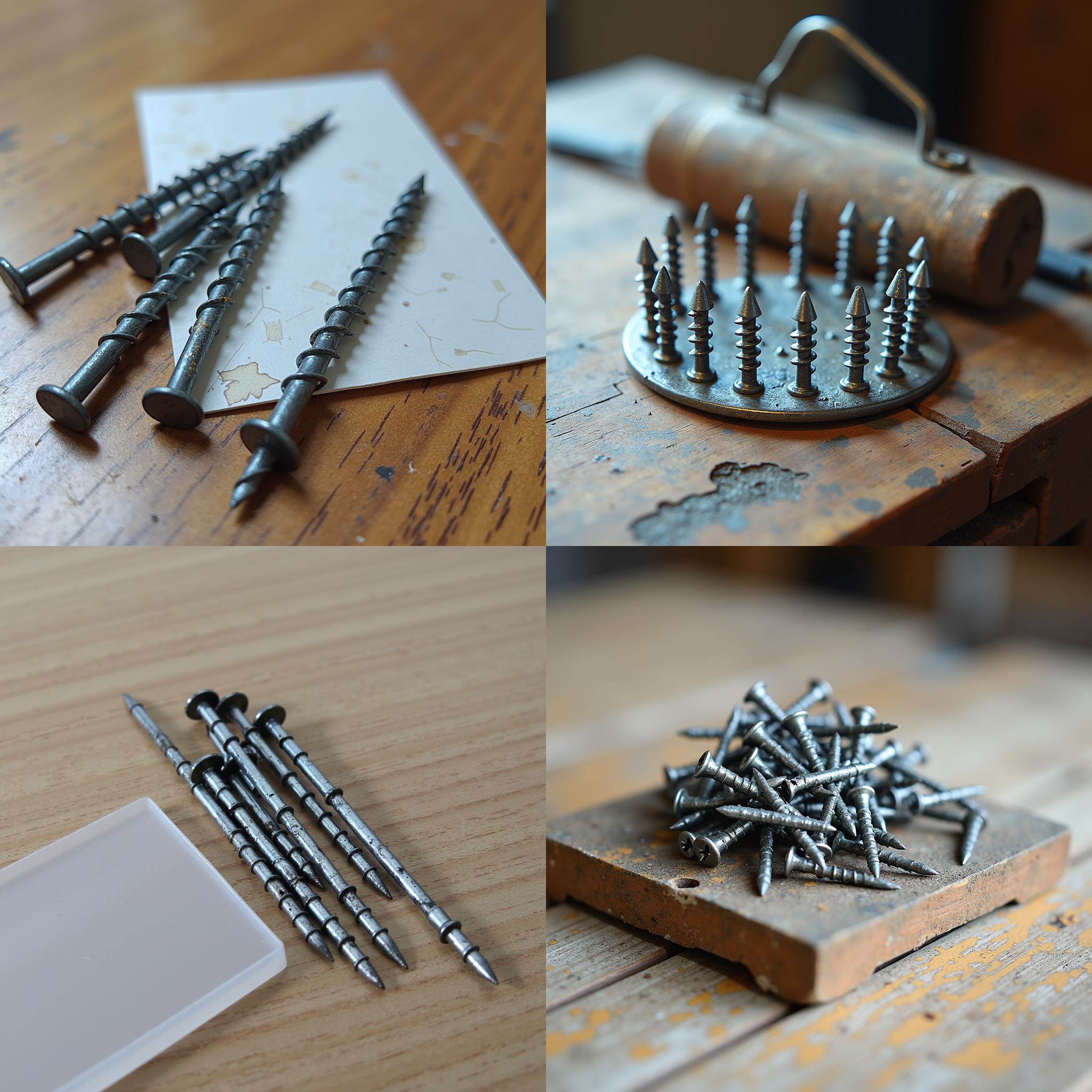 Iron nails and a plastic piece