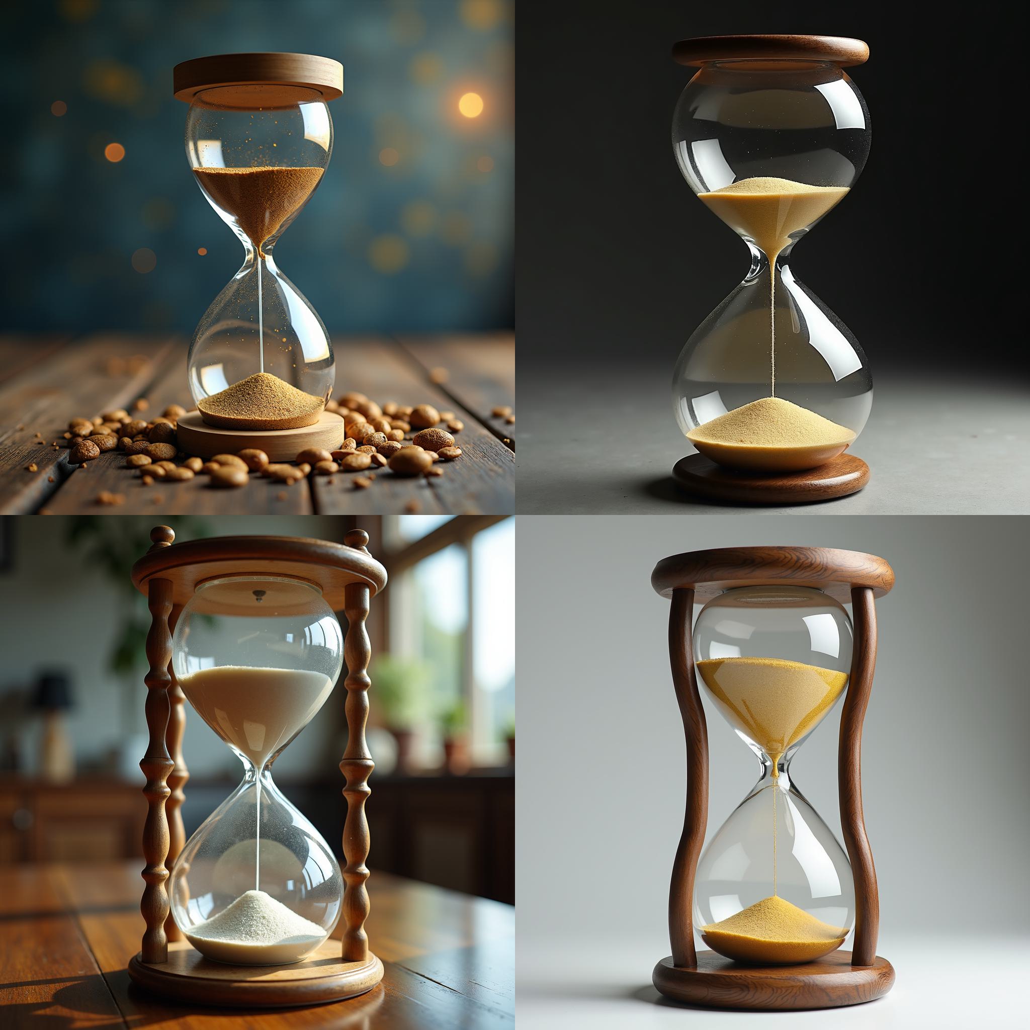 An hourglass just starting to count