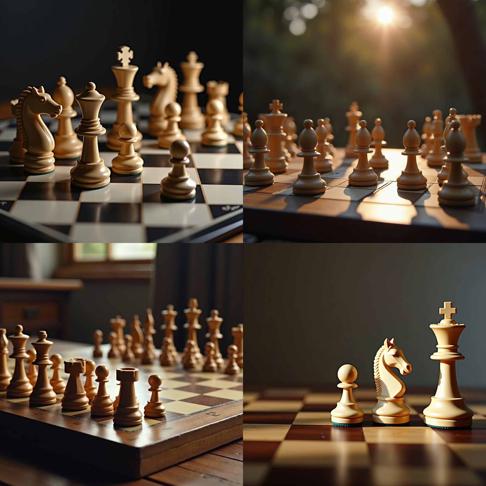 A chessboard at the beginning of a game