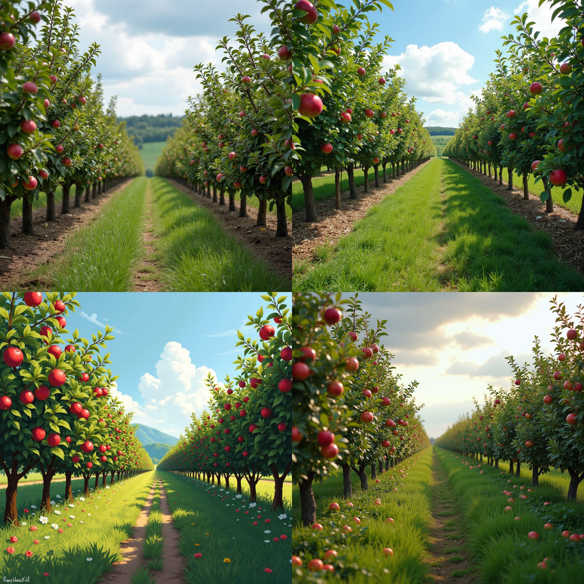 An apple orchard before harvesting