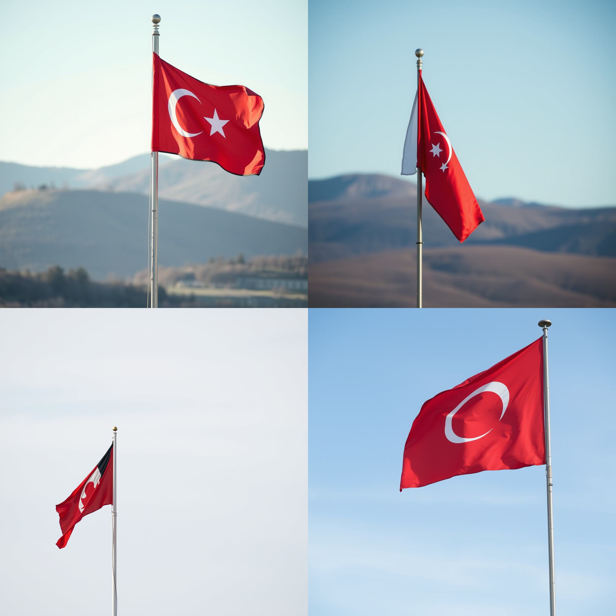 A flag on a pole on a windless day