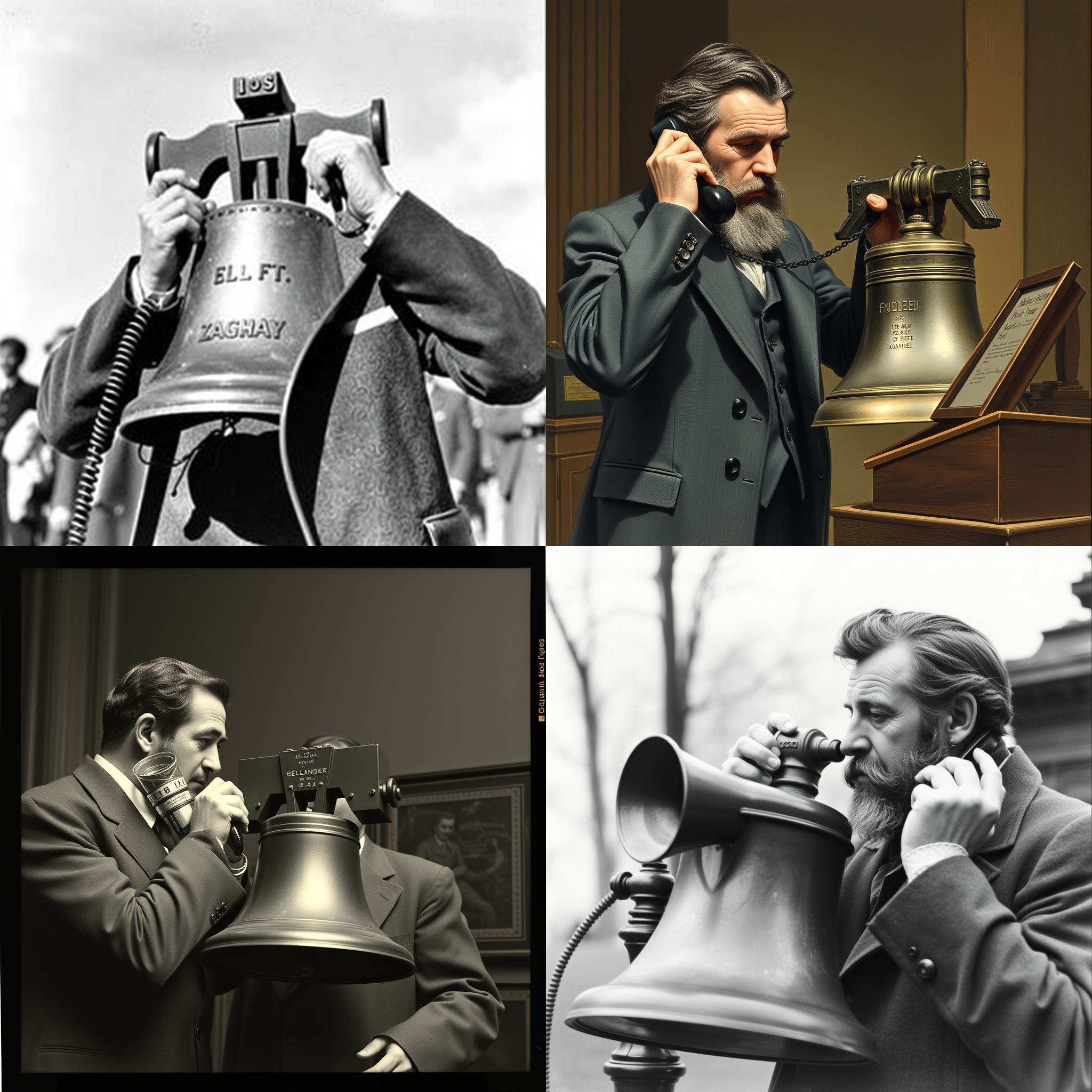 Alexander graham bell making a call