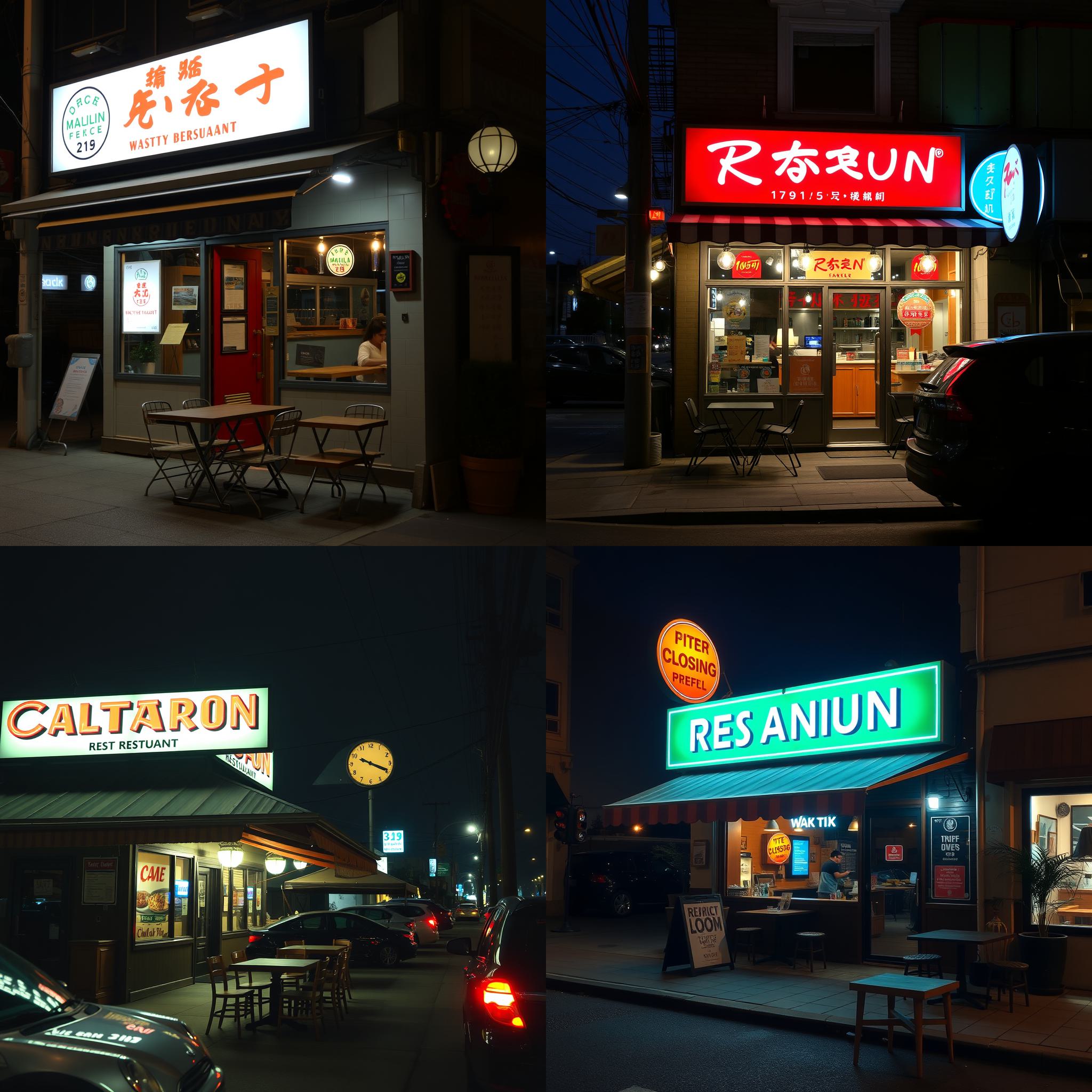 A popular restaurant after closing hours