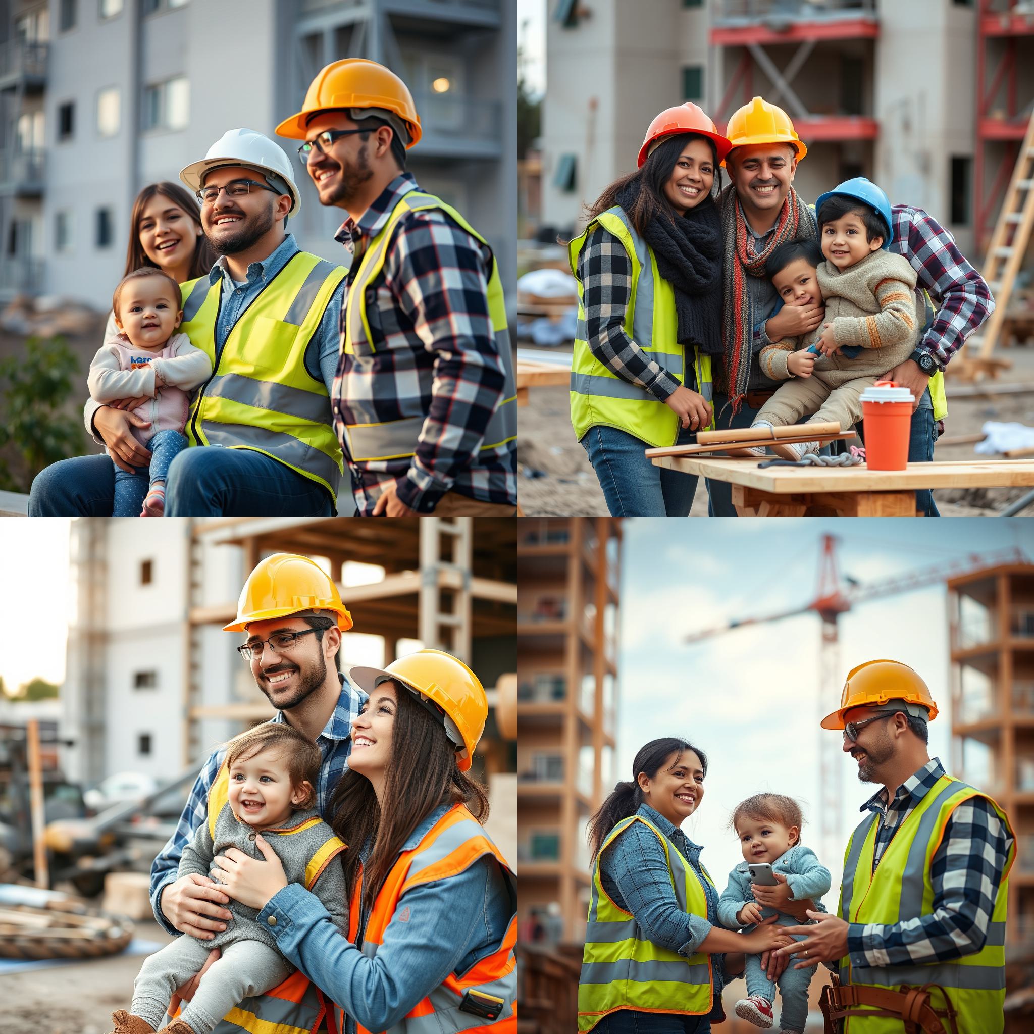 A construction worker enjoying family time after work