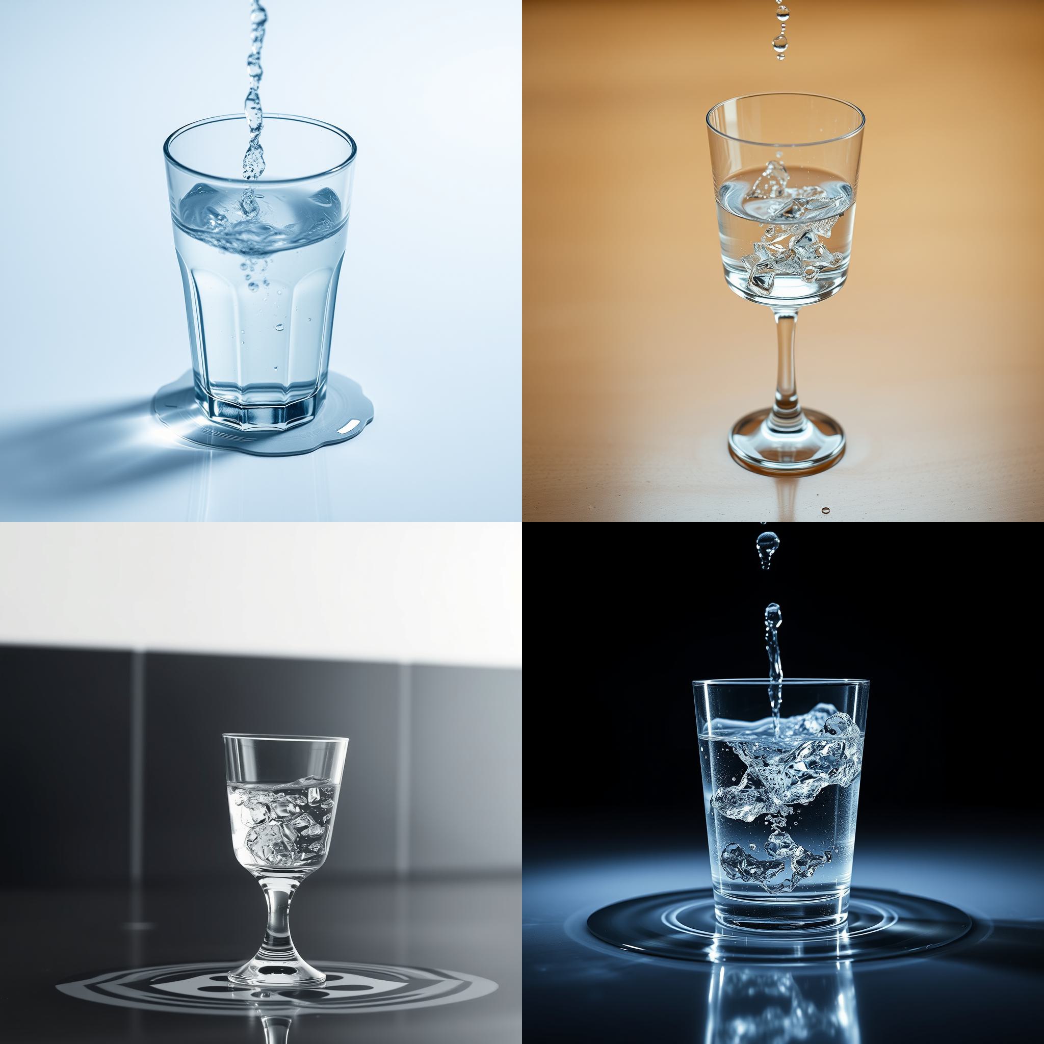 A glass of water dropped on the floor