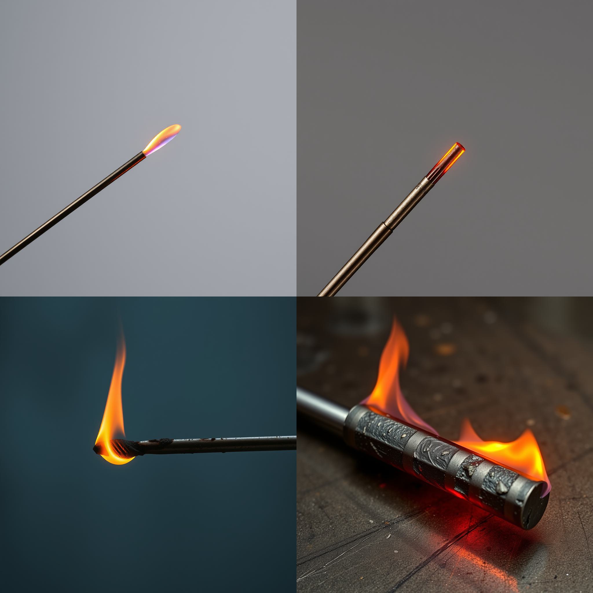 A heated metal rod