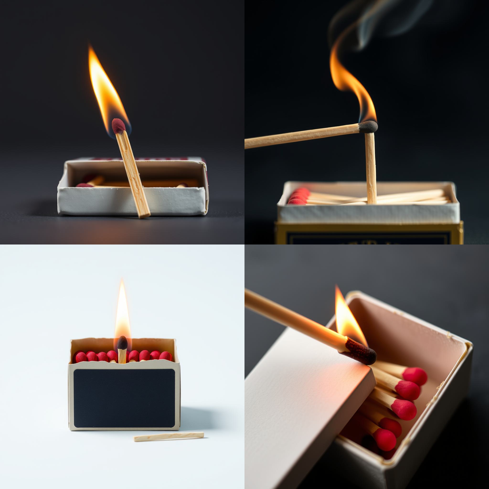 A matchstick struck against a matchbox