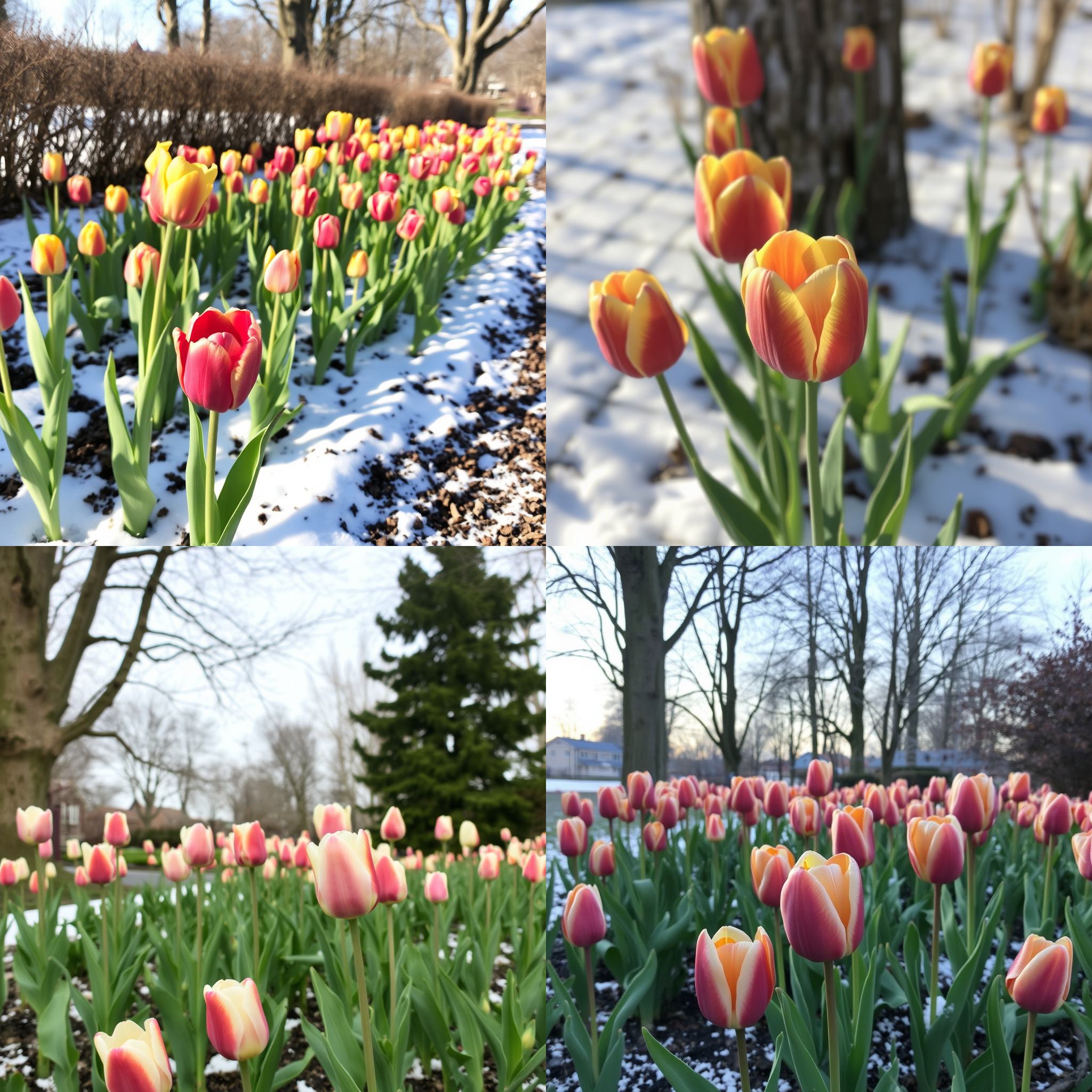 Tulips in winter