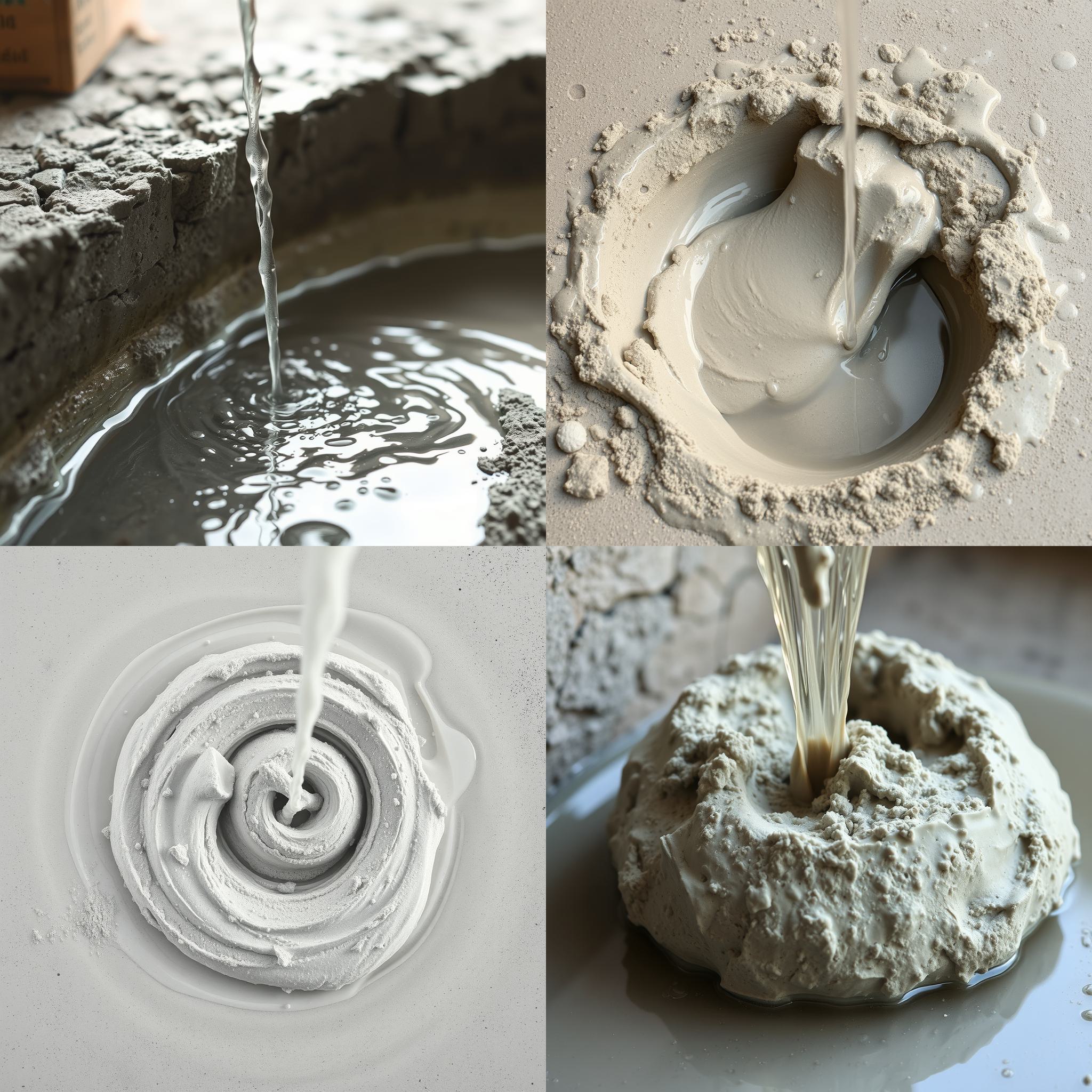 Cement mixed with water