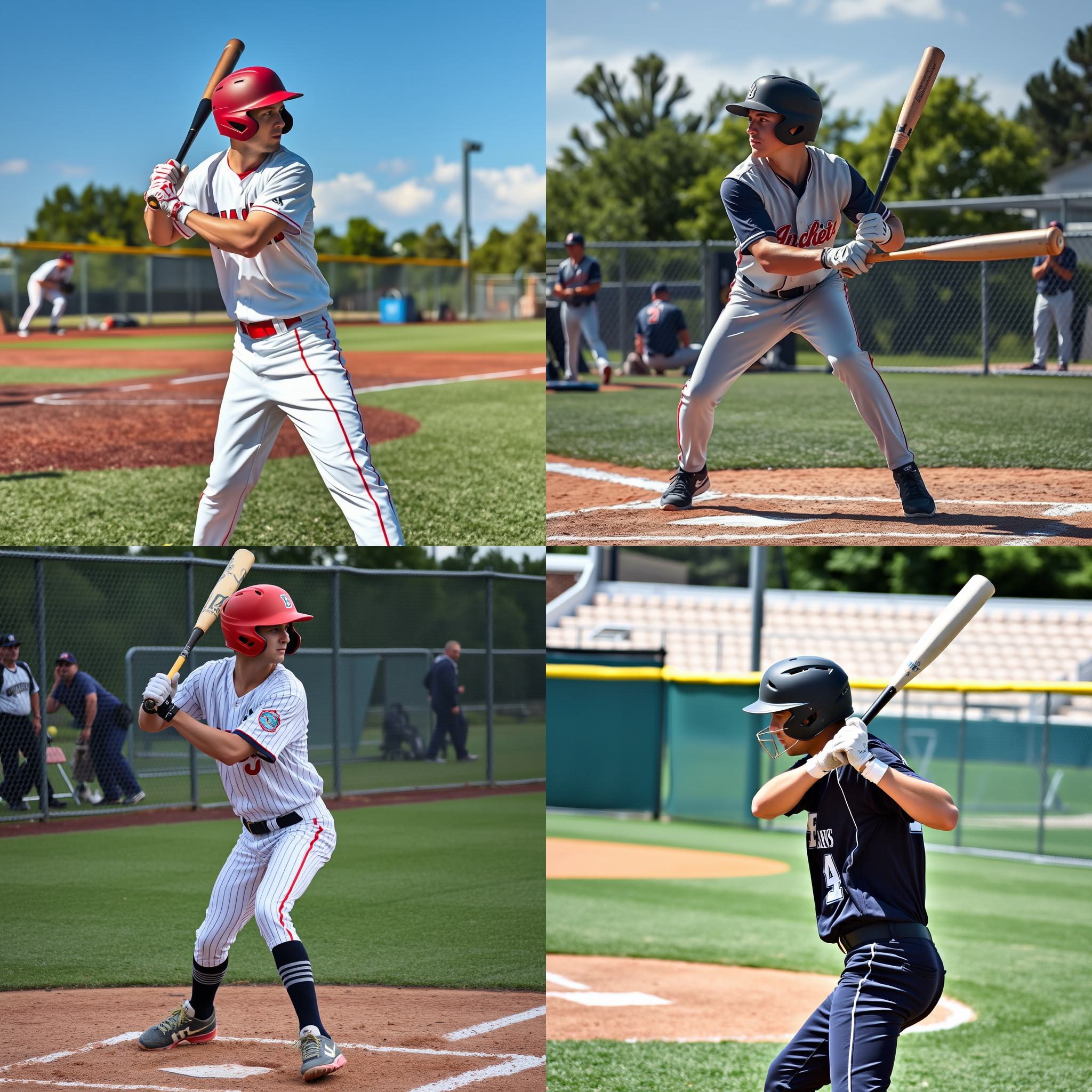 A baseball player ready to hit the ball