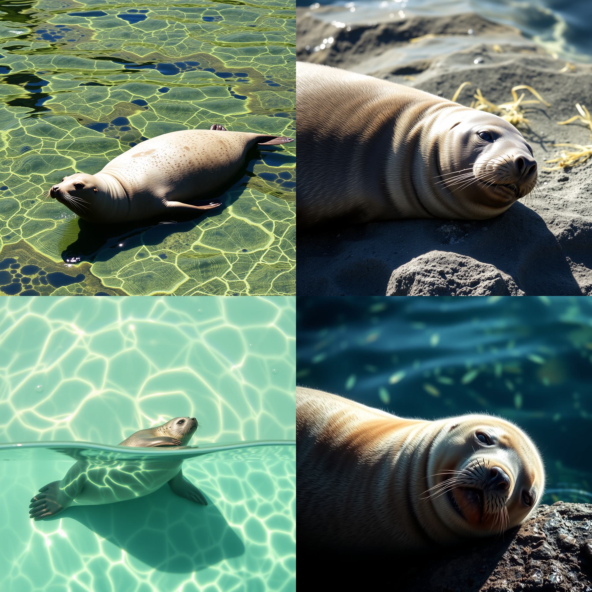 A sunbathing seal