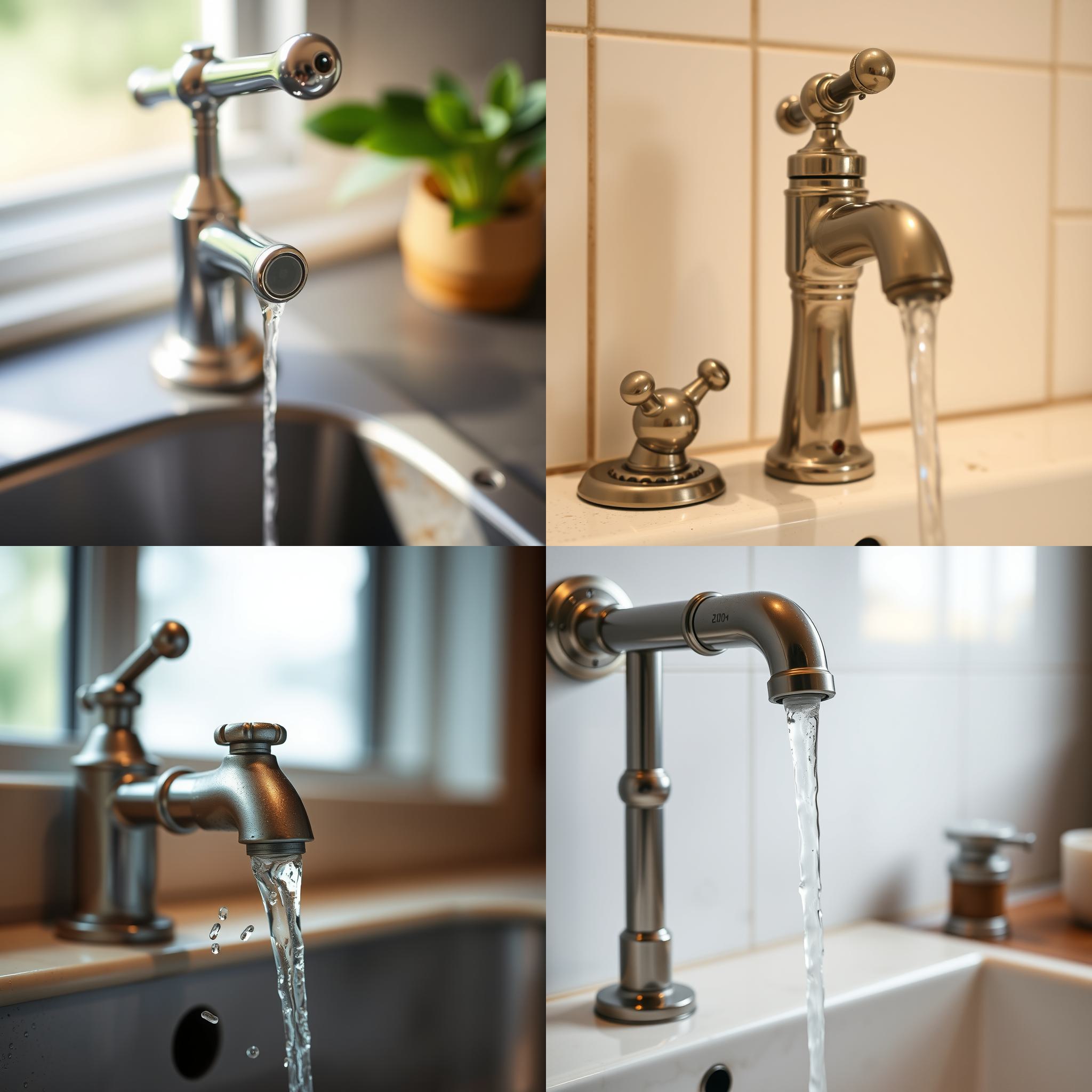 A faucet that's turned on