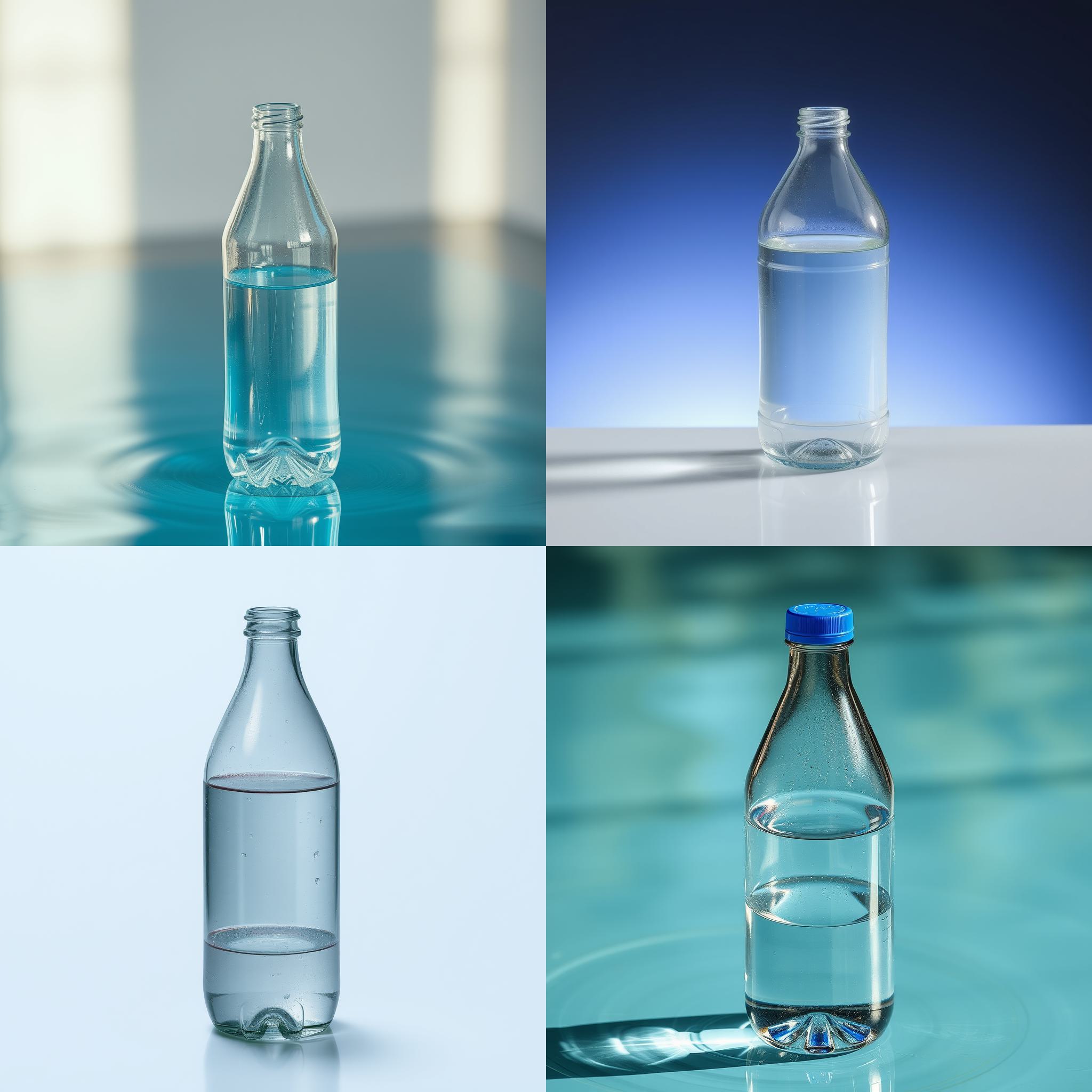 An empty bottle in water