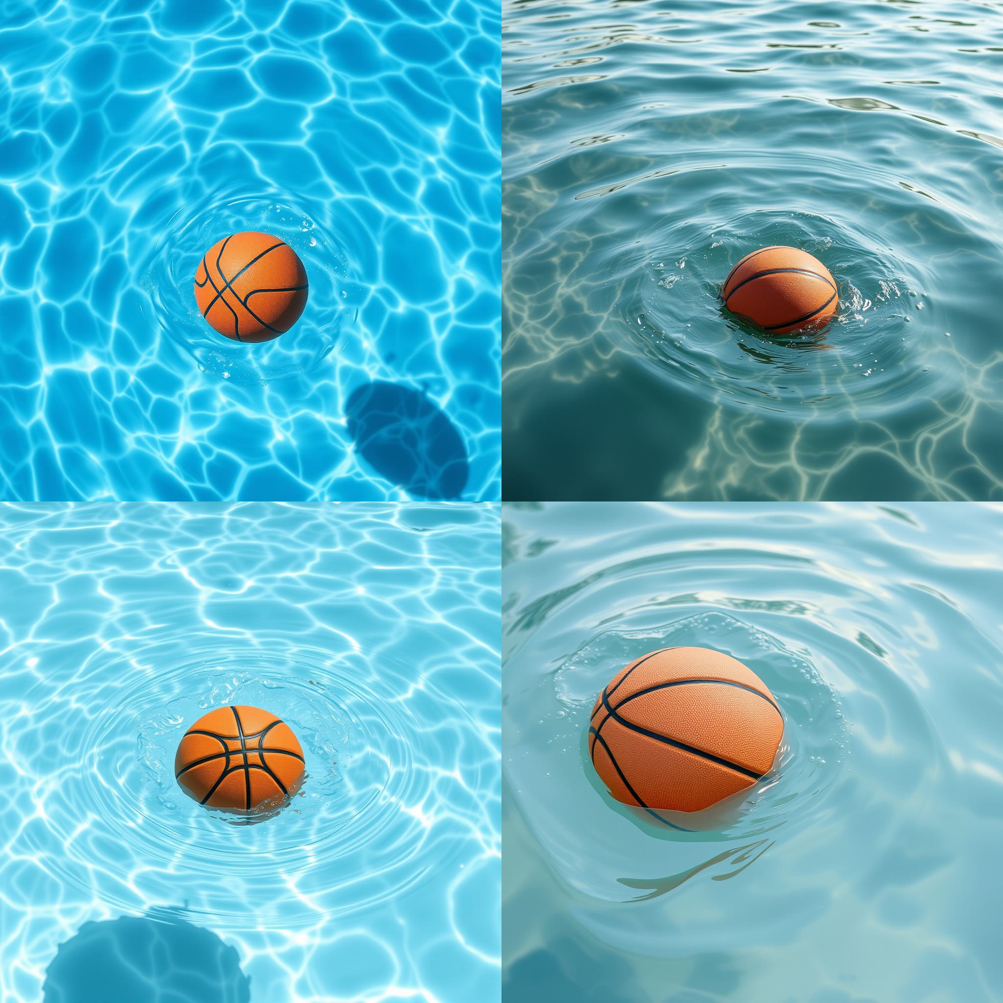 A basketball in water