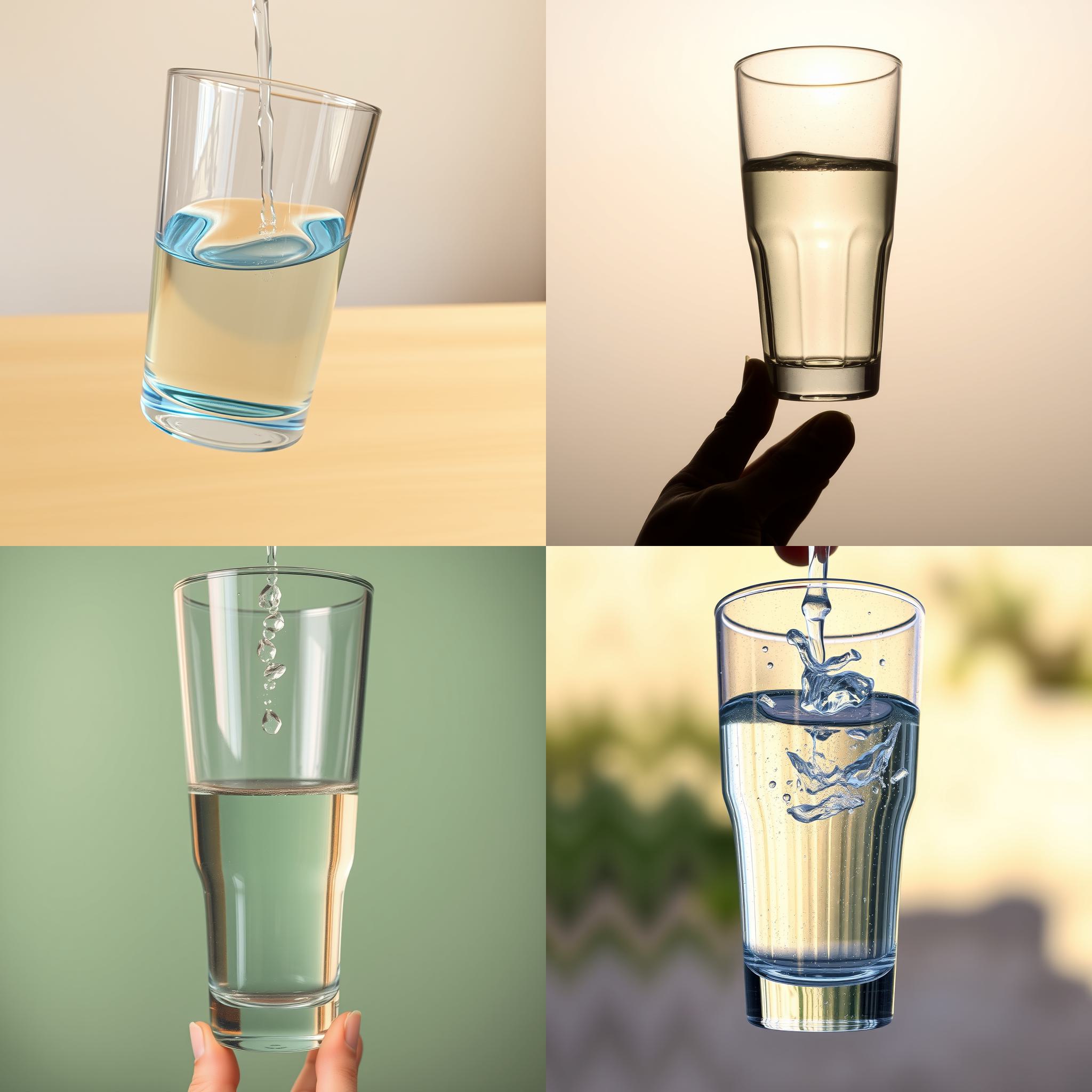 A glass of water held upside-down