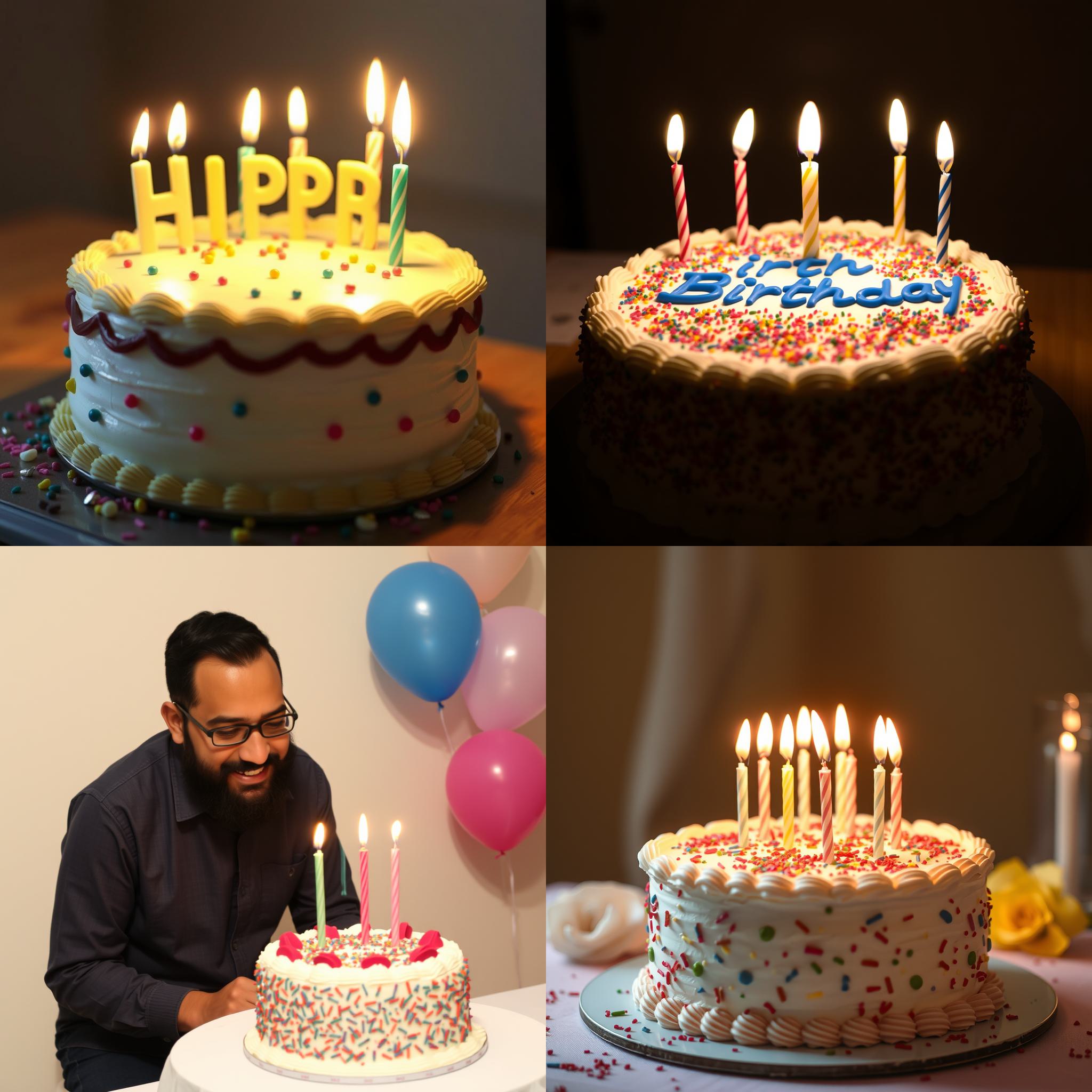 A birthday cake after making a wish