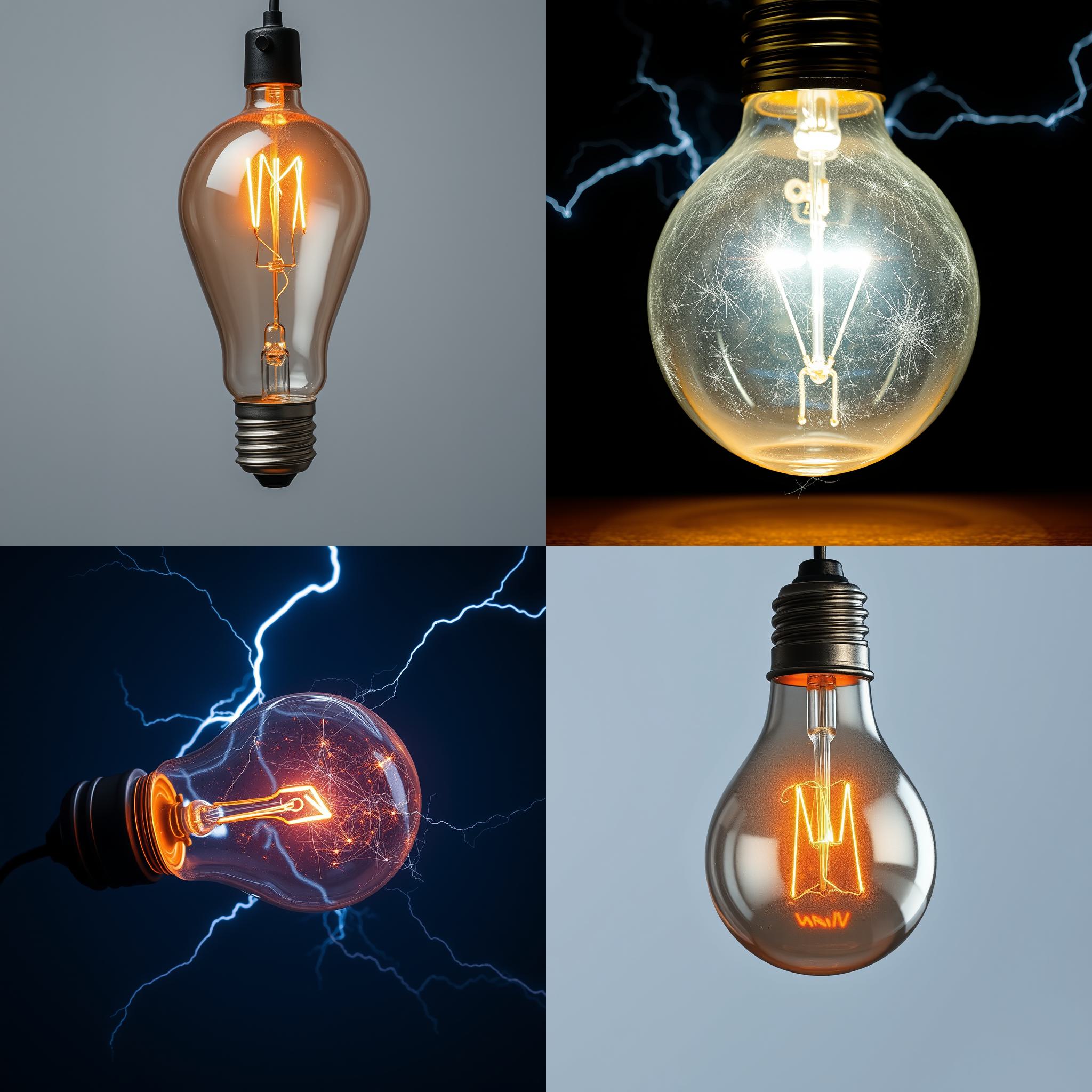 A lightbulb with electricity