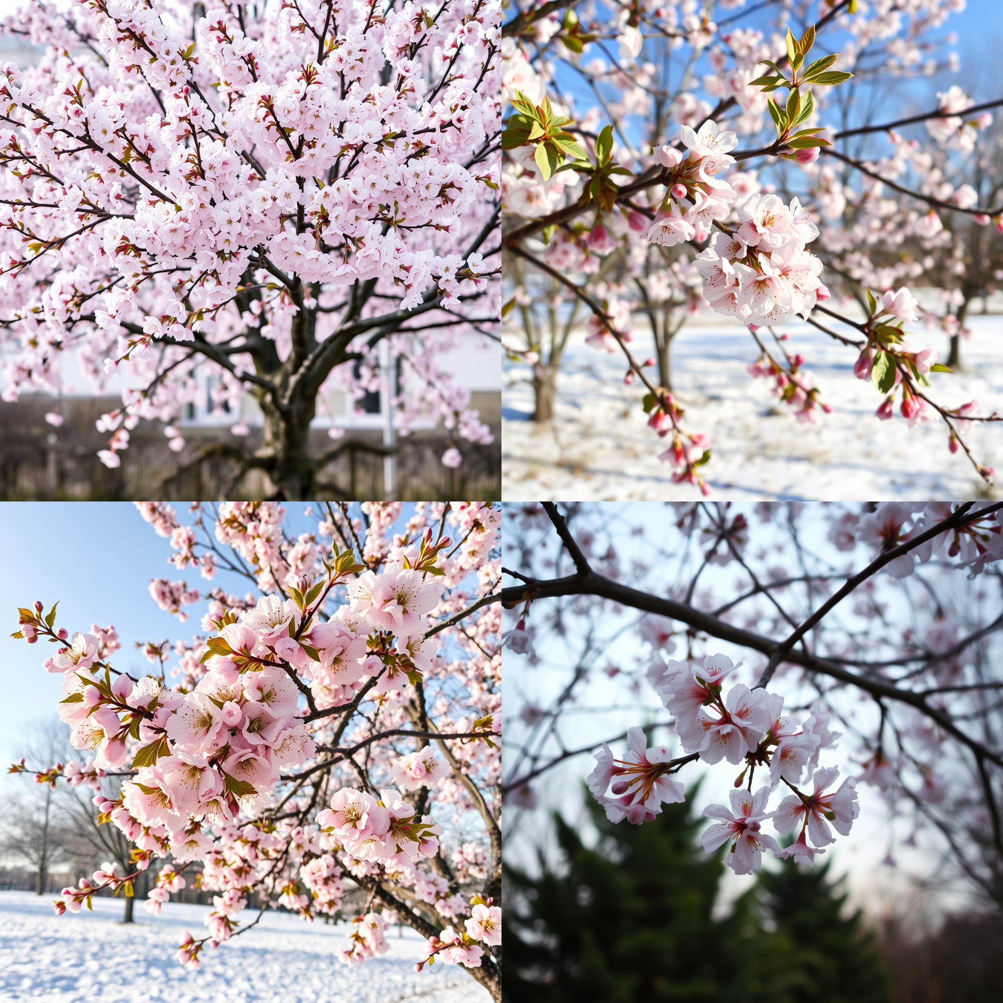 A cherry tree in winter