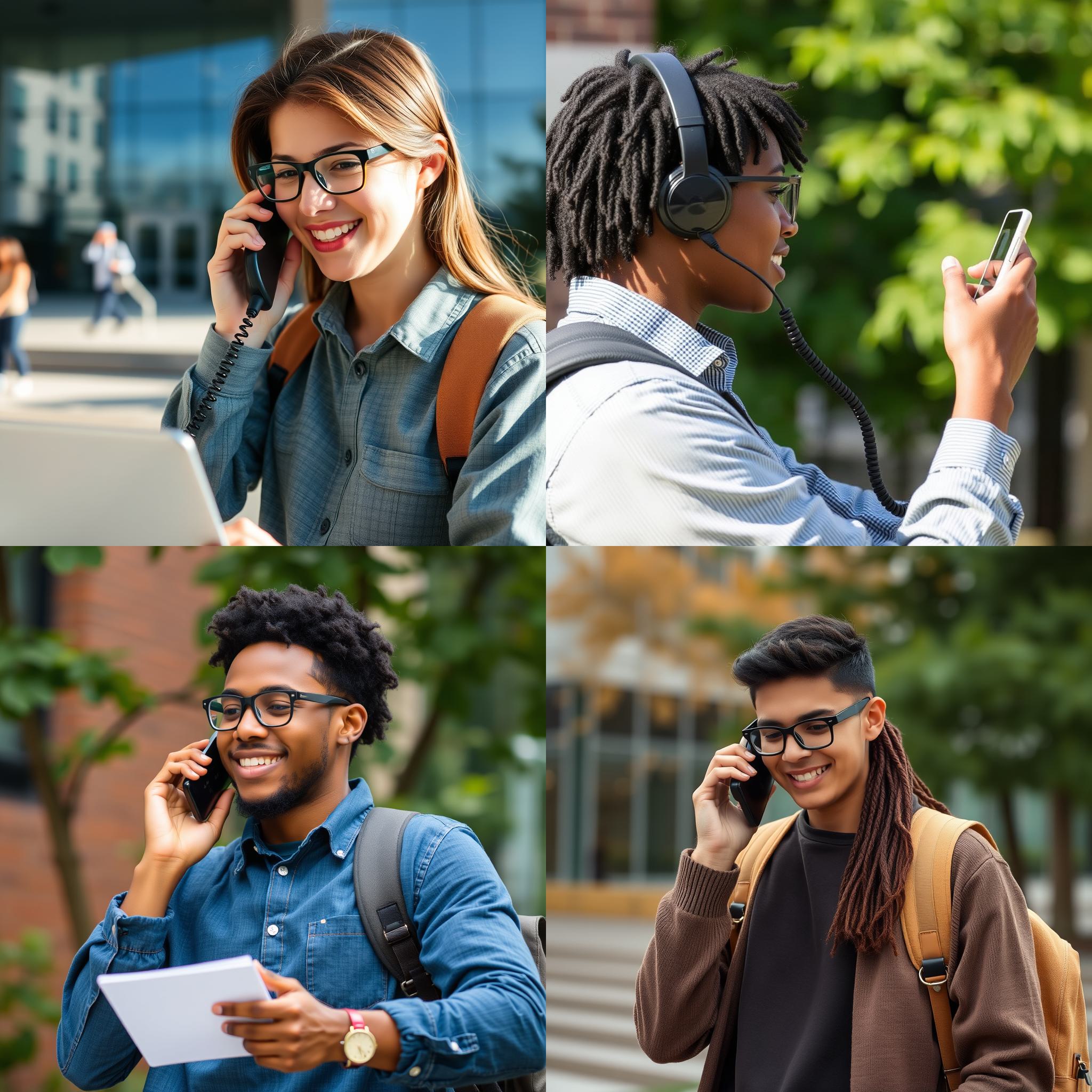 A college student making a call