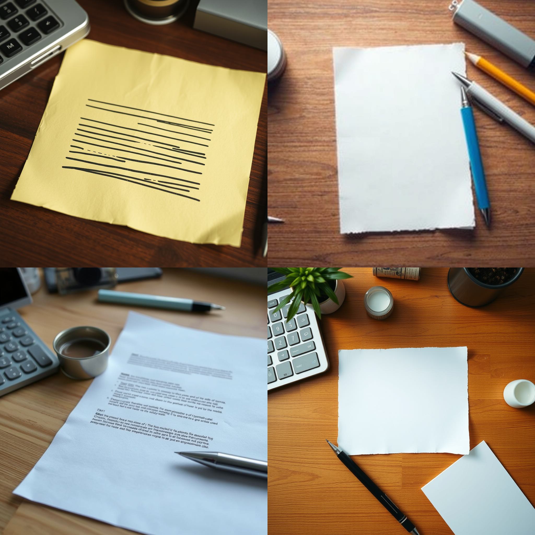 A piece of paper on a desk