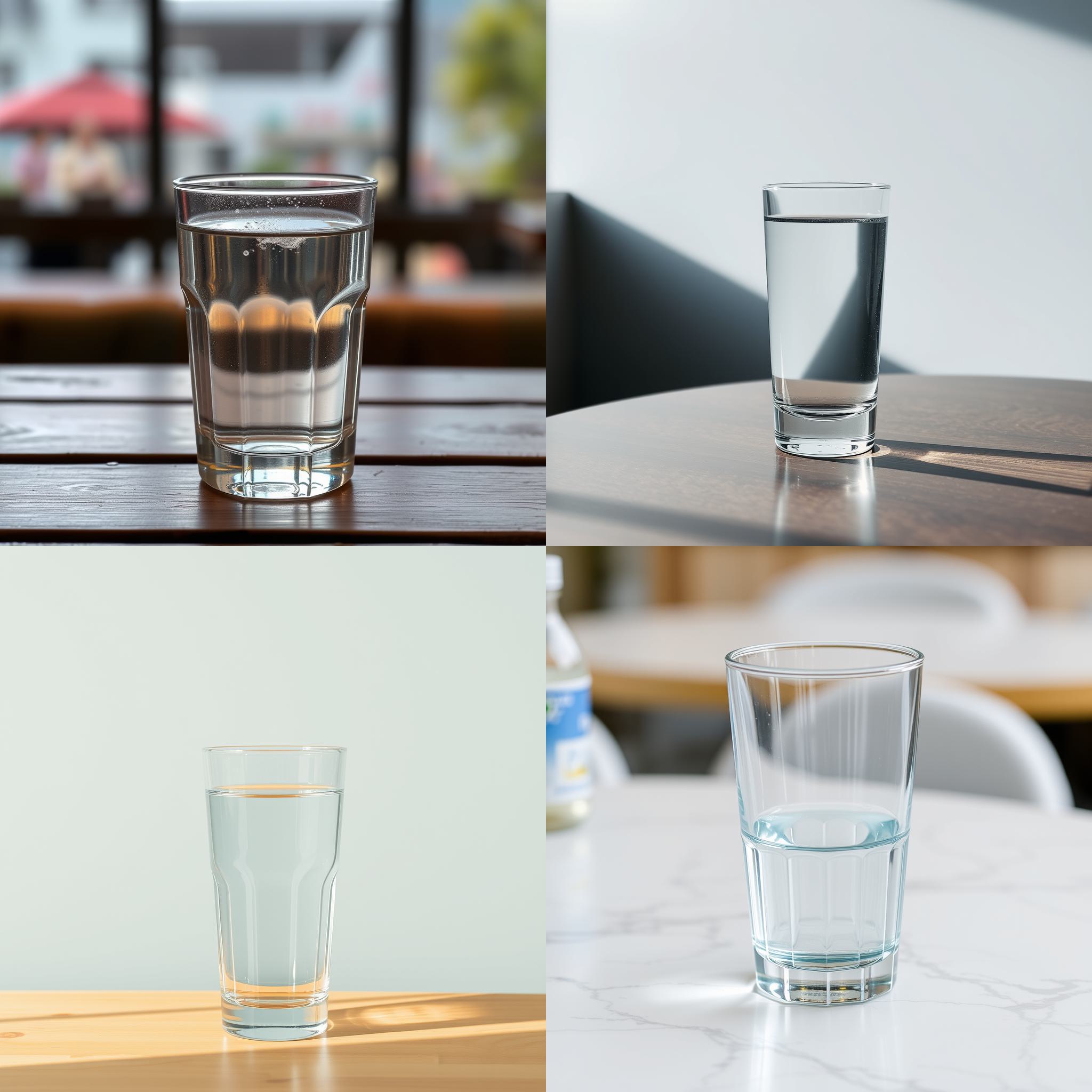 A glass of water placed on a table