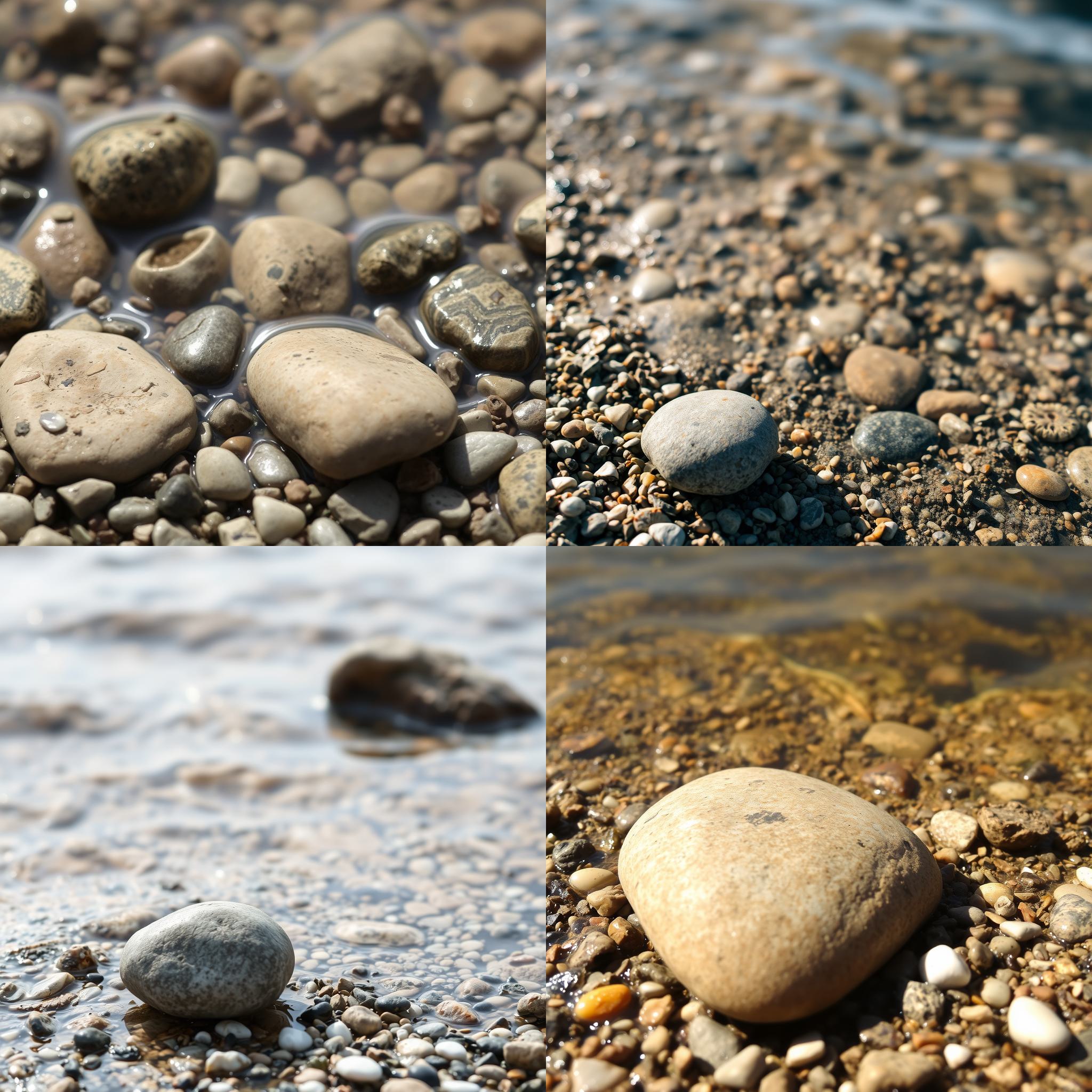 A pebble near the water