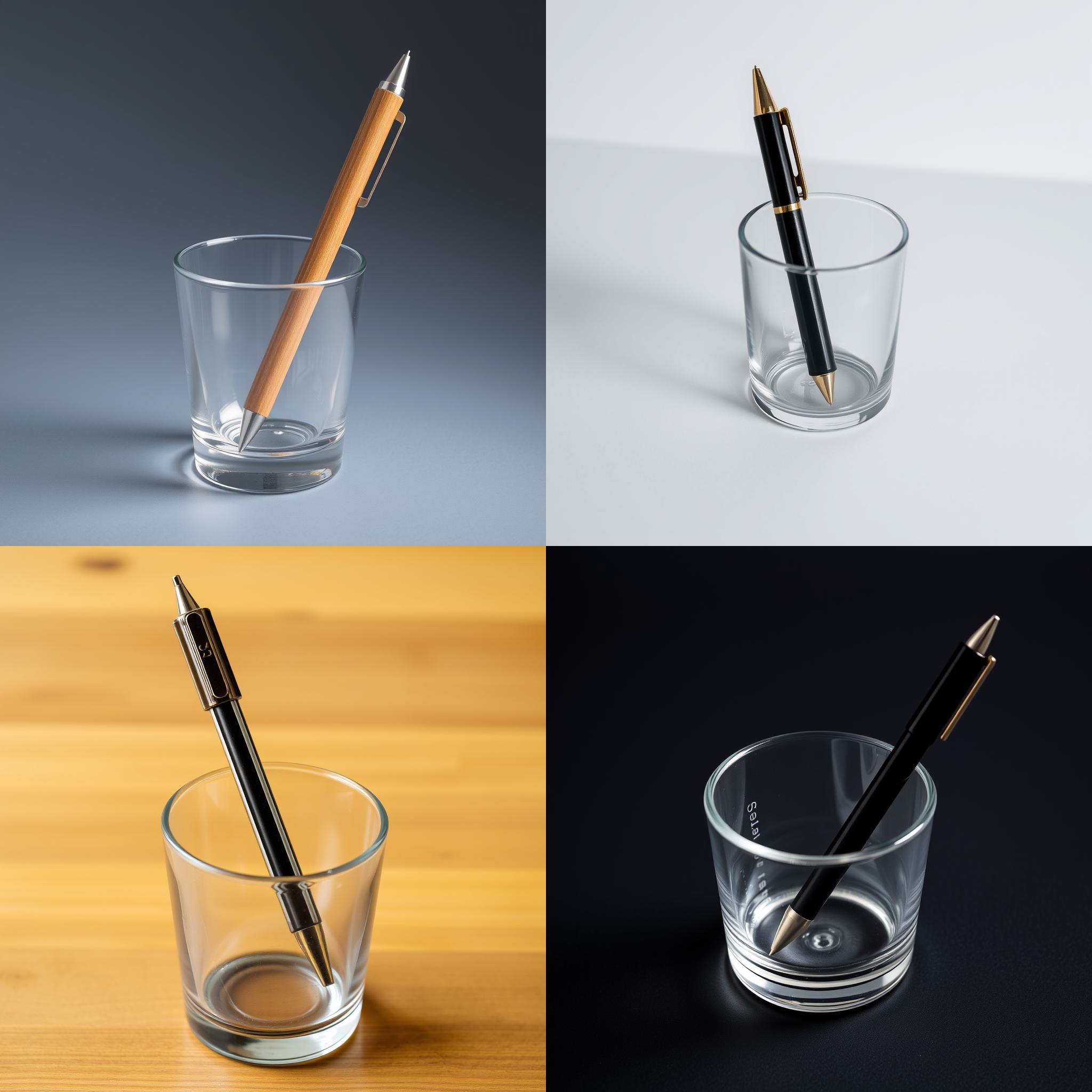 a pen placed in an empty cup