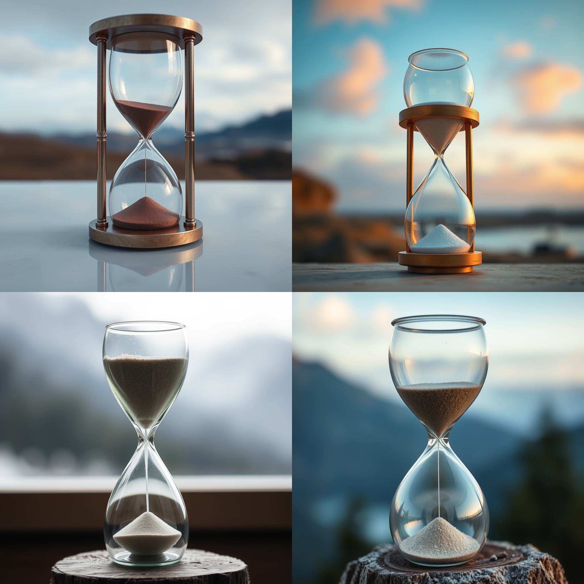 An hourglass just starting to count