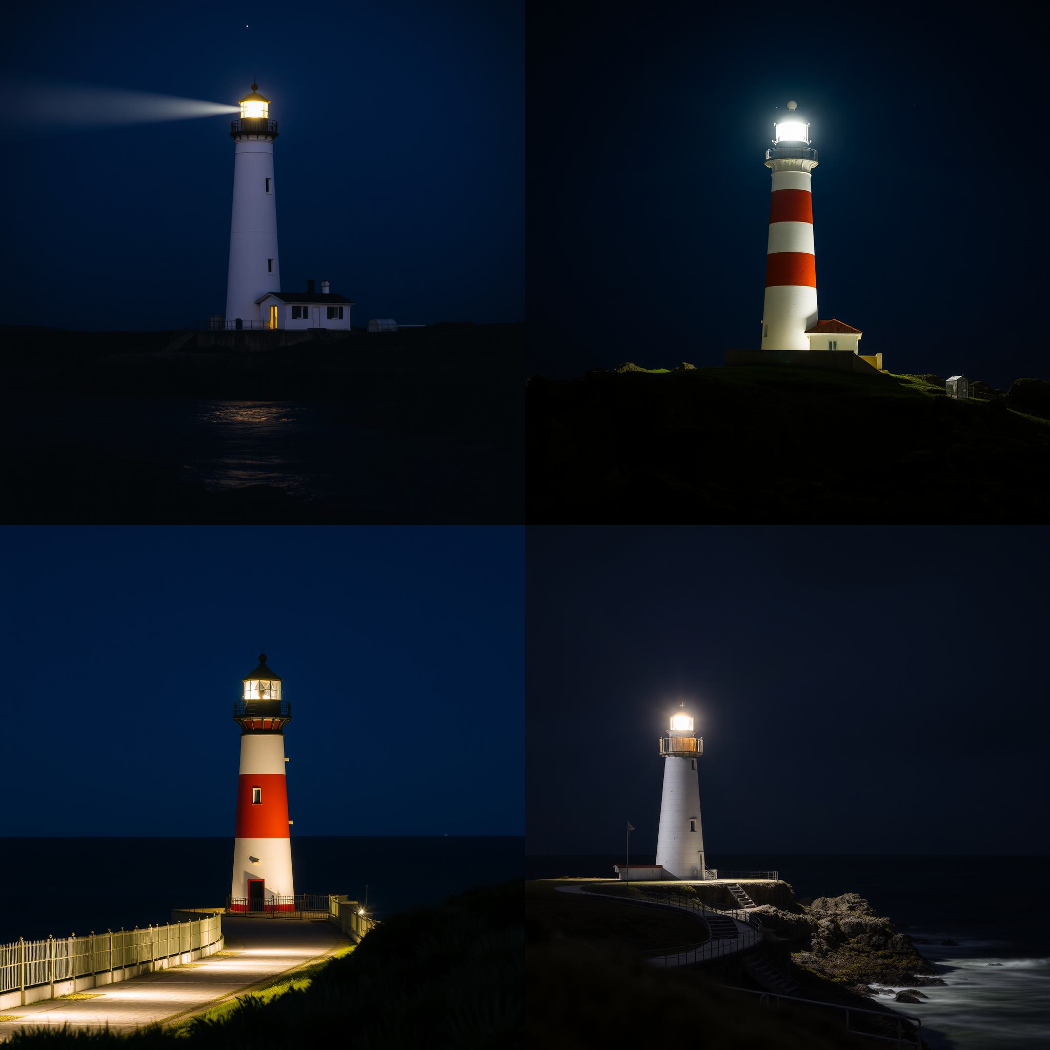 A lighthouse during nighttime