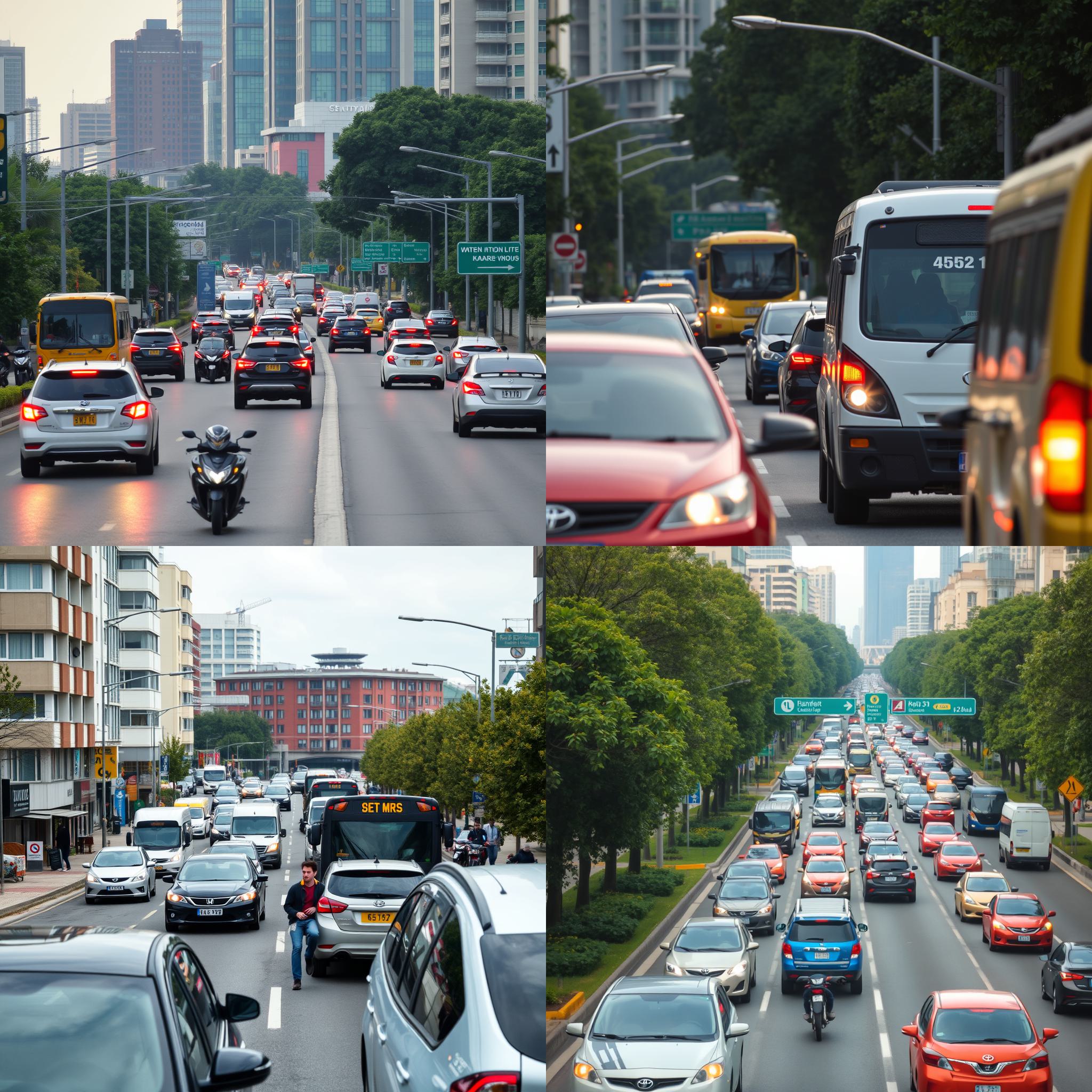 A congested road in the city