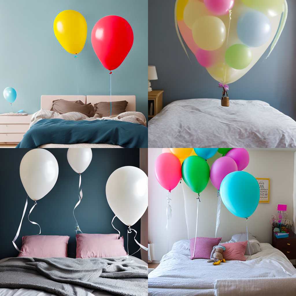 A balloon filled with helium in the bedroom