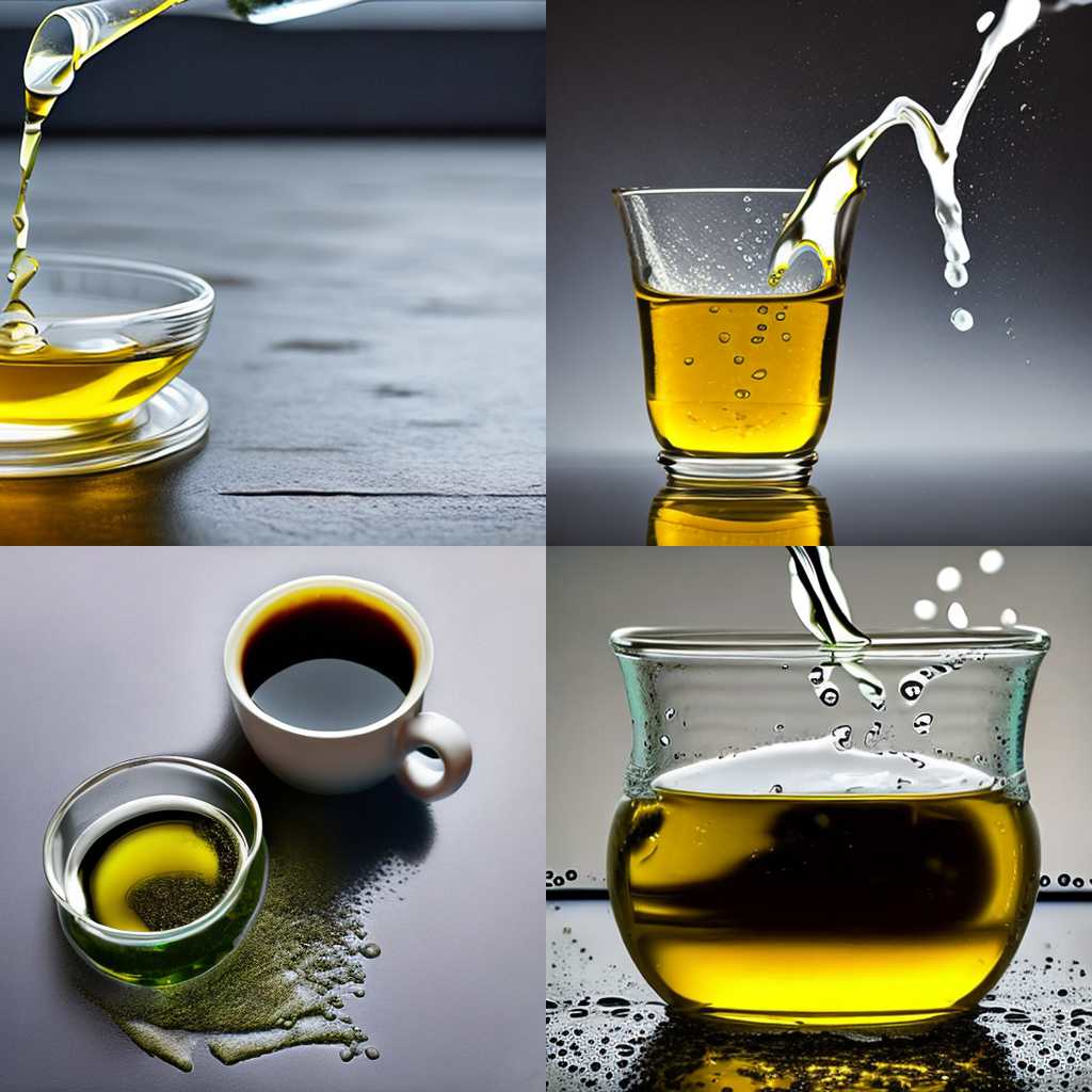 A cup of oil mixed with water