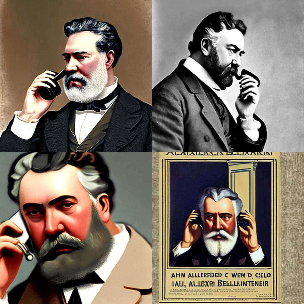 Alexander graham bell making a call